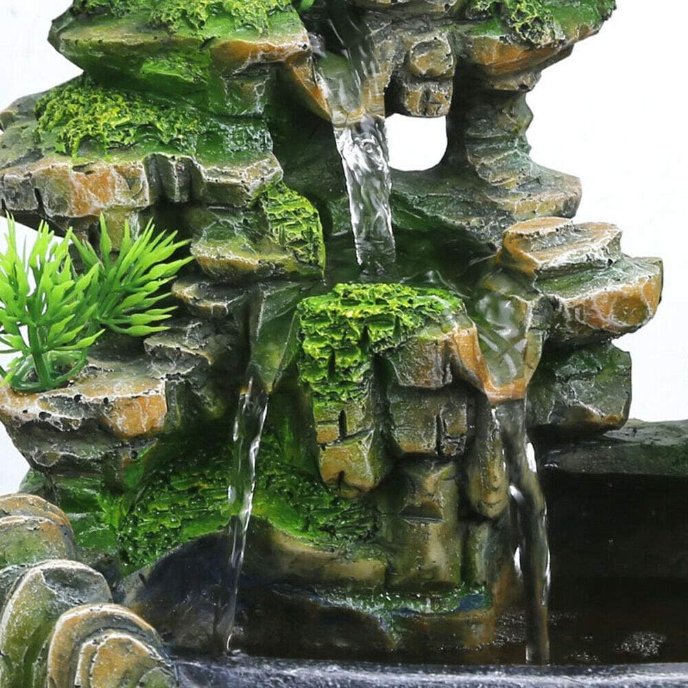 Zimmerbrunnen Grüne Pflanze Brunnen Gartenbrunnen Springbrunnen Led Beleuchtung Outdoor Brunnen Wasserfall Dekoration (kein Nebel)