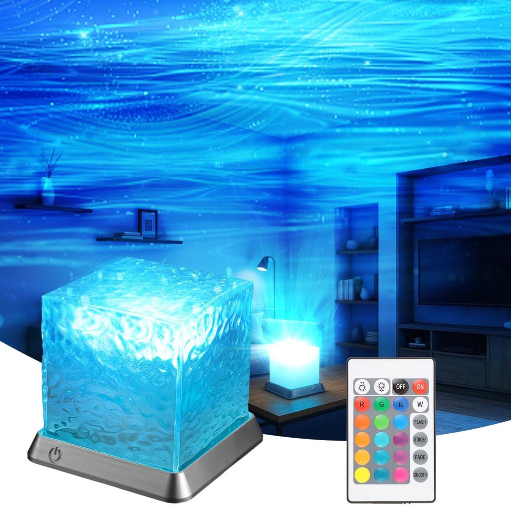 LETOUR Polarlicht Lampe,Aurora Light Cube Lampe 16 Farben 30 Modi Nordlicht Projektor Polarlichter Nachtlichter & Schlummerleuchten für Kinder Zimmer Deko