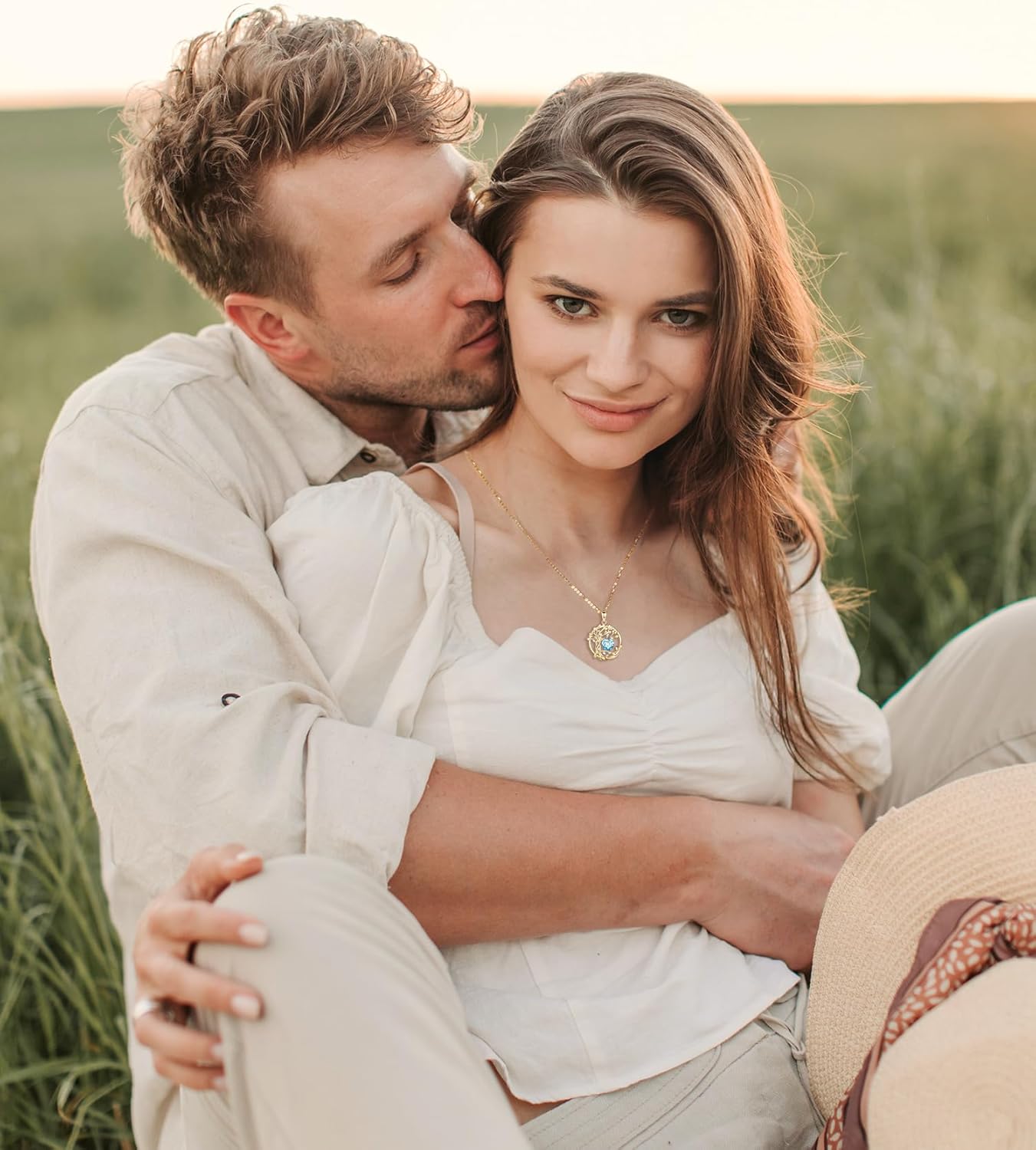 FANCIME Tree of Life Baum des Lebens Geburtstein Halskette Sterling Silber Anhänger Geburtstein Kette Edelstein Jahrestag Geburtstag Schmuck Weihnachten Geschenke für Damen Mama Ihre Frau