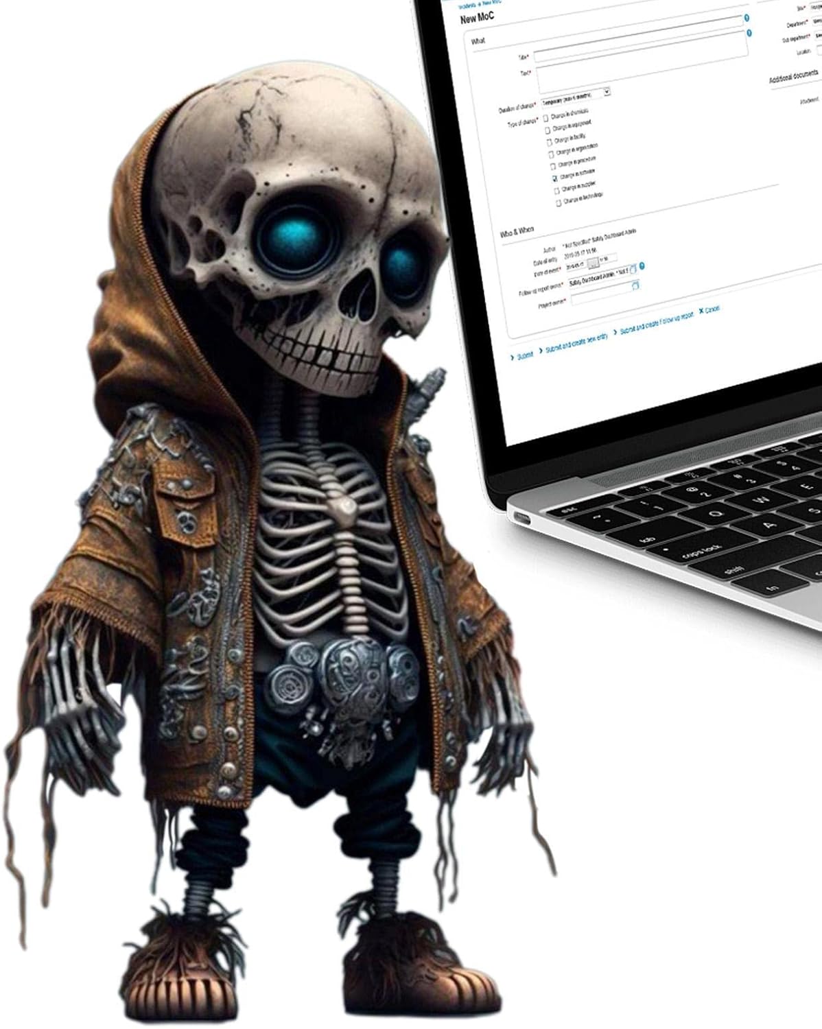 Qihuyi - Skeleton Figures, Cool Skeleton Figures, Resin Statue Sculpture Memorial Miniature Gothic, Decorative Sculpture Decoration, Portable Halloween Home Party Desk Decoration