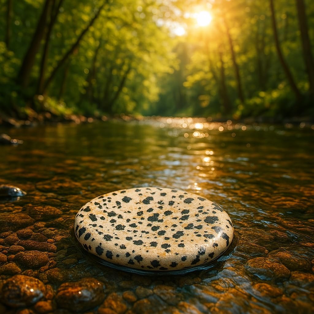 Dalmatian Jasper Worry Thumb Stone Crystal Thumb Stone Thumb Stone for Reiki Balancing Therapy Meditation (Dalmatian Jasper)