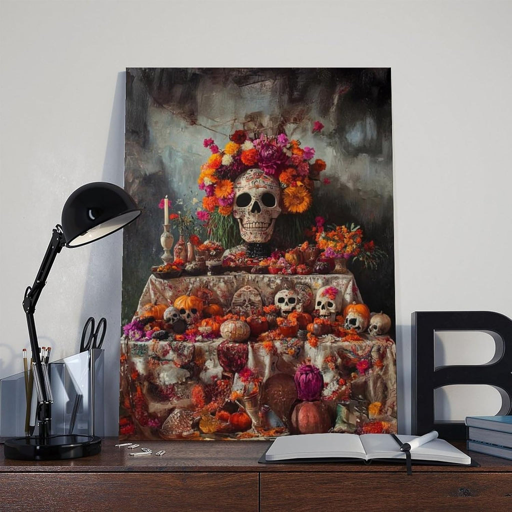 Leinwandposter Altar De Muerto, Schlafzimmer, Dekoration, Landschaft, Büro, Raumdekoration, Geschenk, 20 x 30 cm
