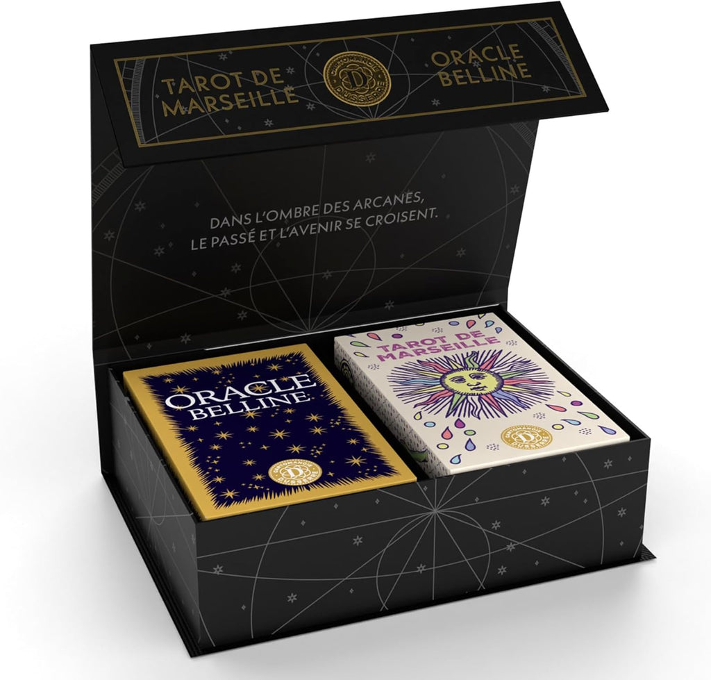 Dusserre - Minis Tarot Games Marseiller & Oracle Belline | Collectible Box Cartomancie | Limited Edition | Oracle and Tarot Fortune Telling | Hard Case