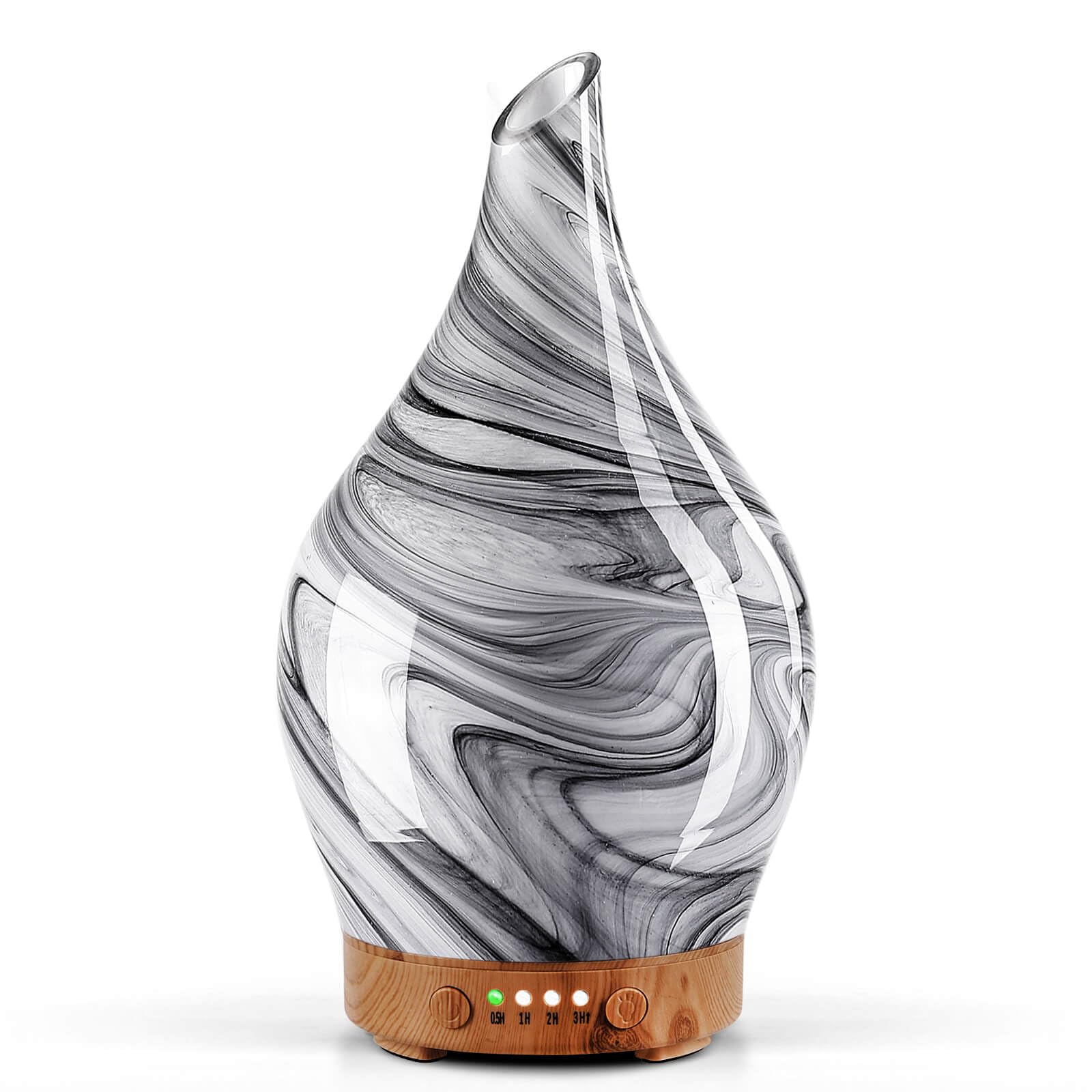 Porseme Aroma Diffuser Luftbefeuchter 150ml,Handgeblasen 3D Luftbefeuchter Ultraschall Leise 7 farbwechselnde LEDs Raumbefeuchter BPA Frei für Wohnung Yoga SPA mit Timer (Rose Gold)