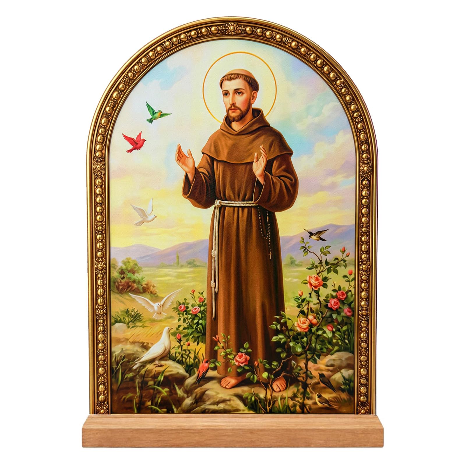 TALPGOD Jesus Stand Catholic Ornament Statue – Sacred Heart of Jesus Statue Acrylic Tabletop Décor for Home Altar & Desk, Christian Gifts for Women & Men