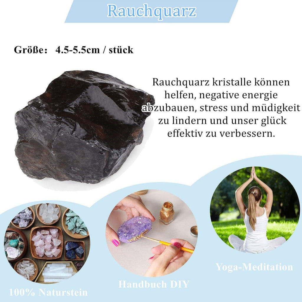 XIANNVXI Large Raw Stone Smoky Quartz Crystals Natural Stone Smoky Quartz Stone Real Natural Crystal Stones Reiki Premium Water Stone 4.5-5.5 cm, 1 Piece