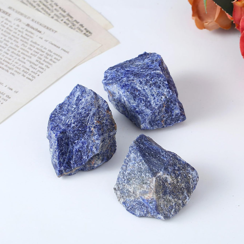 XIANNVXI Large Blue Sodalite Raw Stone Crystals Natural Stone Blue Sodalite Stone Real Natural Crystal Stones Reiki Premium Water Stone 4.5-5.5 cm, 1 Piece
