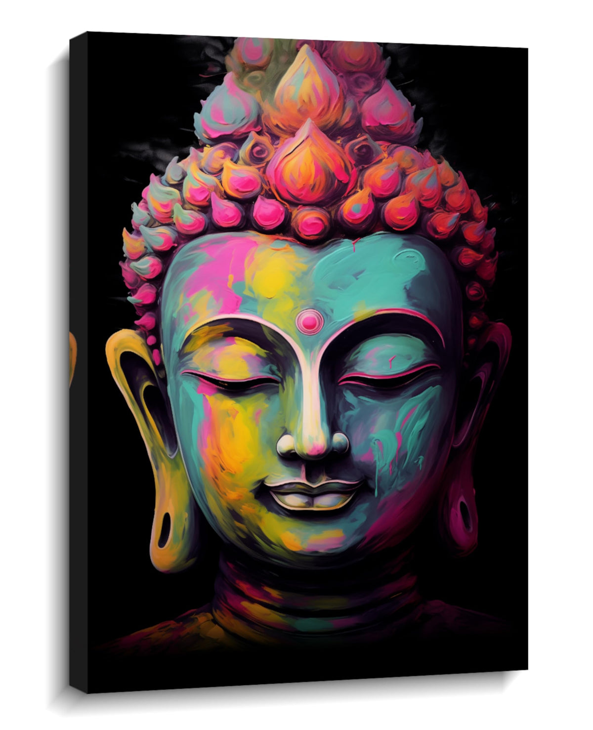 Buddha Canvas Wall Art Zen Wall Decor Blue Buddha Pictures Religious Painting Vintage Prints Meditation Art for Yoga Spa Spiritual Room Bathroom Home Decor Framed - 12.00"x18.00"