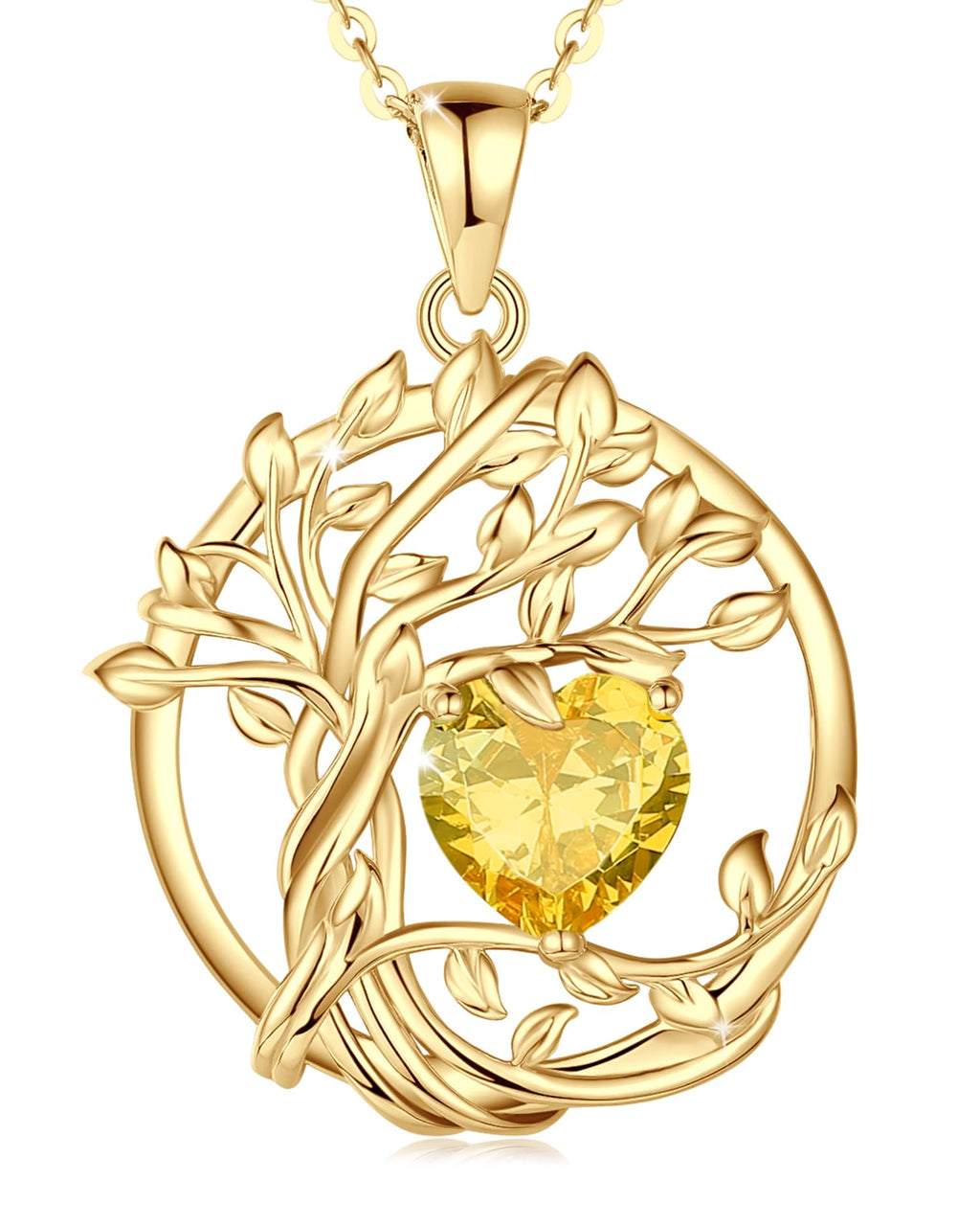 FANCIME Tree of Life Baum des Lebens Geburtstein Halskette Sterling Silber Anhänger Geburtstein Kette Edelstein Jahrestag Geburtstag Schmuck Weihnachten Geschenke für Damen Mama Ihre Frau