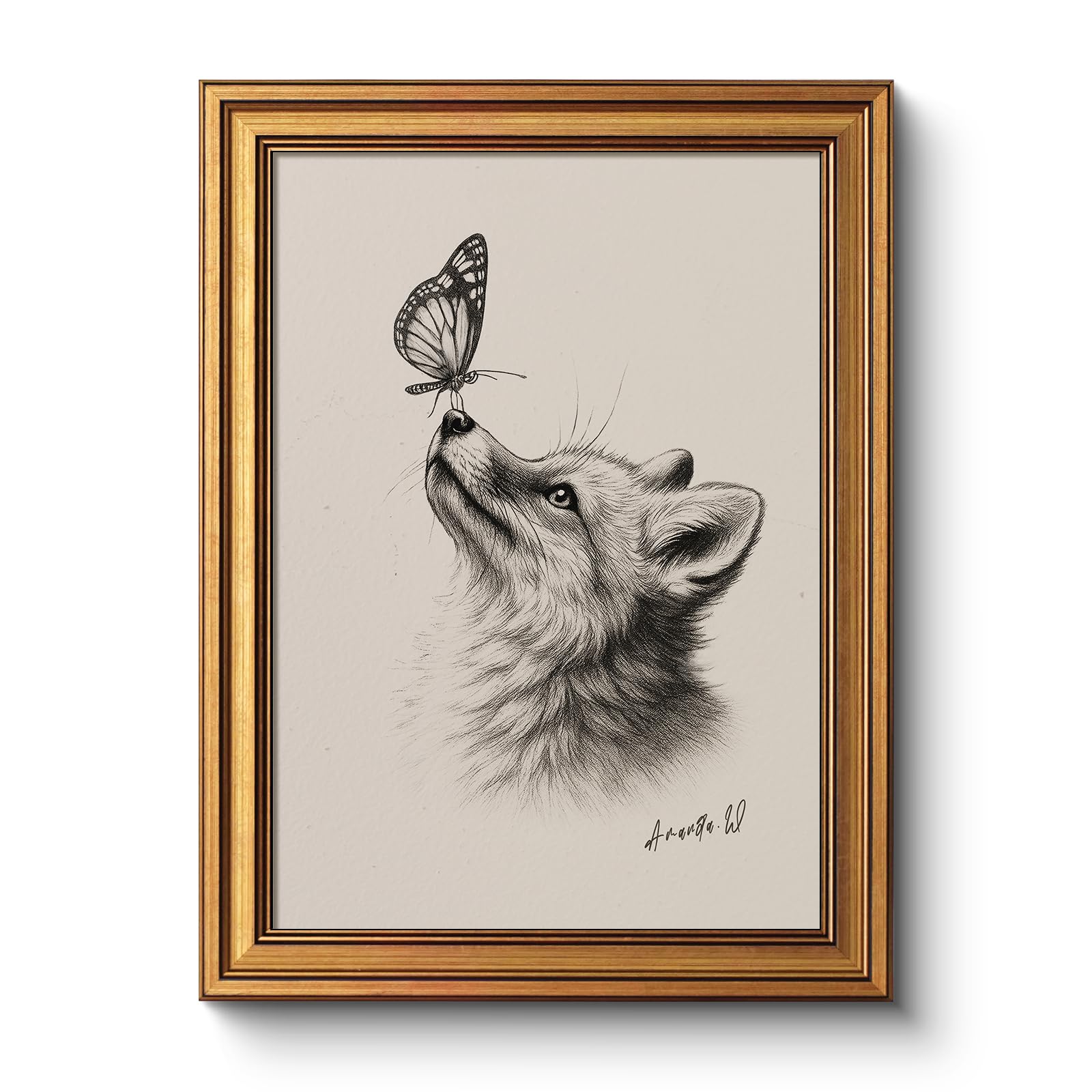 Vintage Sacred Heart of Jesus Christ Canvas Gold Framed Wall Art, 12x16 Inch Religious Oil Painting Artwork, Christian Art Print for Home Living Room Spiritual Spaces Decor