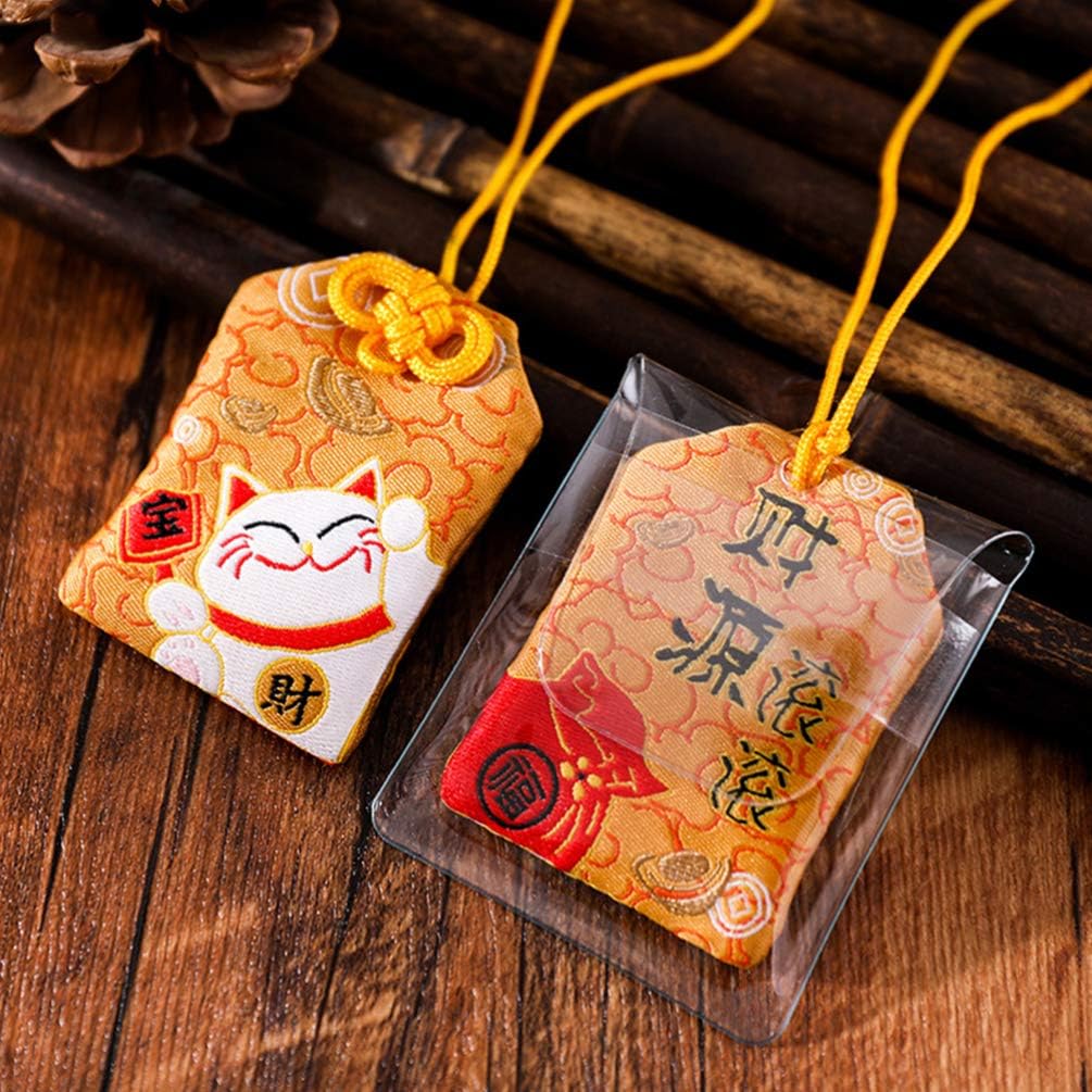 Garneck Japanischen Omamori Reichtum Gute Luck Charms Schrein Glück Amulett für Liebe Bildung Reichtum Gesundheit Gelb