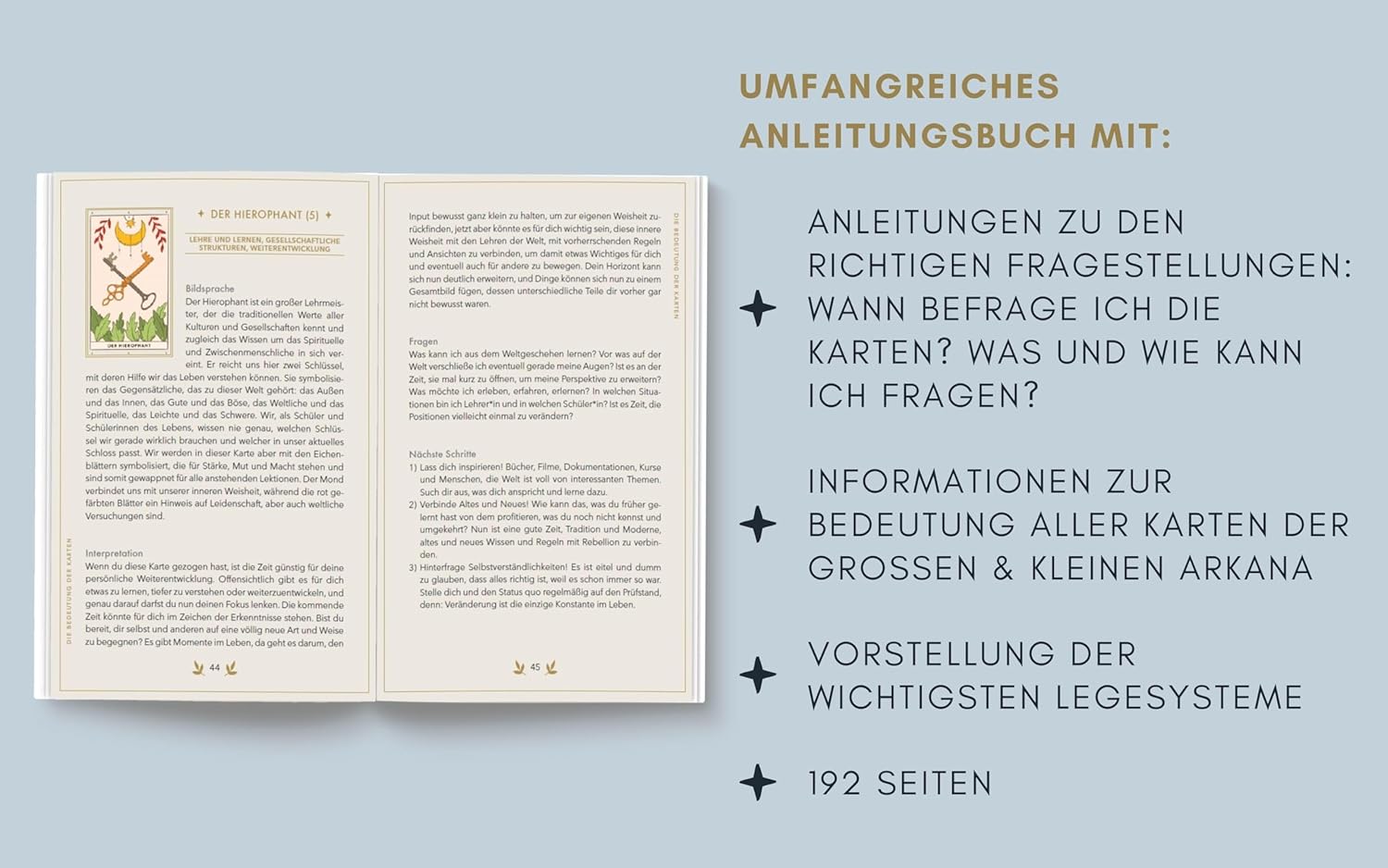 Tarotkarten: Tarotkarten mit Buch, Set für Anfänger: ausführliche Beschreibungen zu Fragen, Karten und Legetechniken
