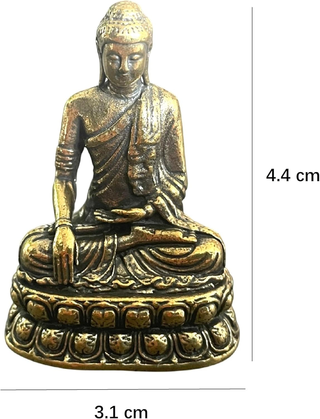 kleine sitzende Buddha Figur tragbar - Miniatur Statue aus Messing Tischdekor Meditation Figur Antique Home/Office