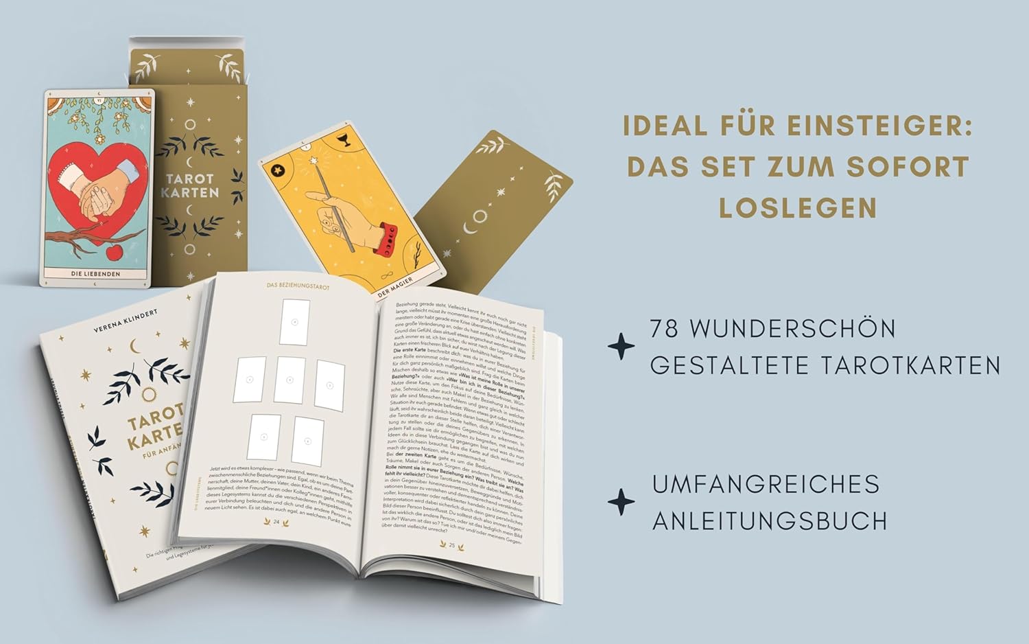 Tarotkarten: Tarotkarten mit Buch, Set für Anfänger: ausführliche Beschreibungen zu Fragen, Karten und Legetechniken