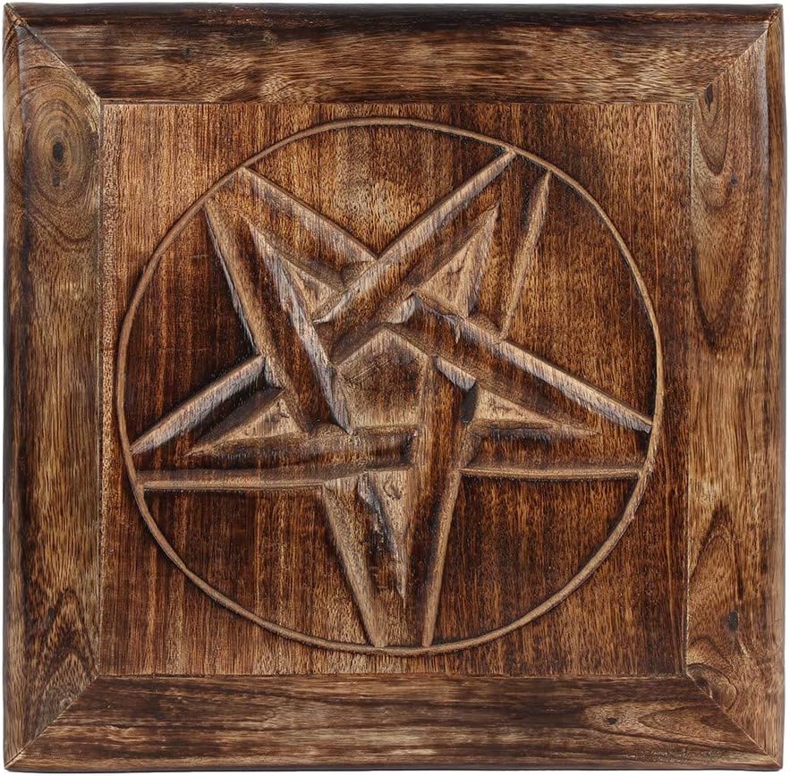 something different IN_24928 Altar Table | Pentagram Design | Wood | 1 Piece 1880 g Brown