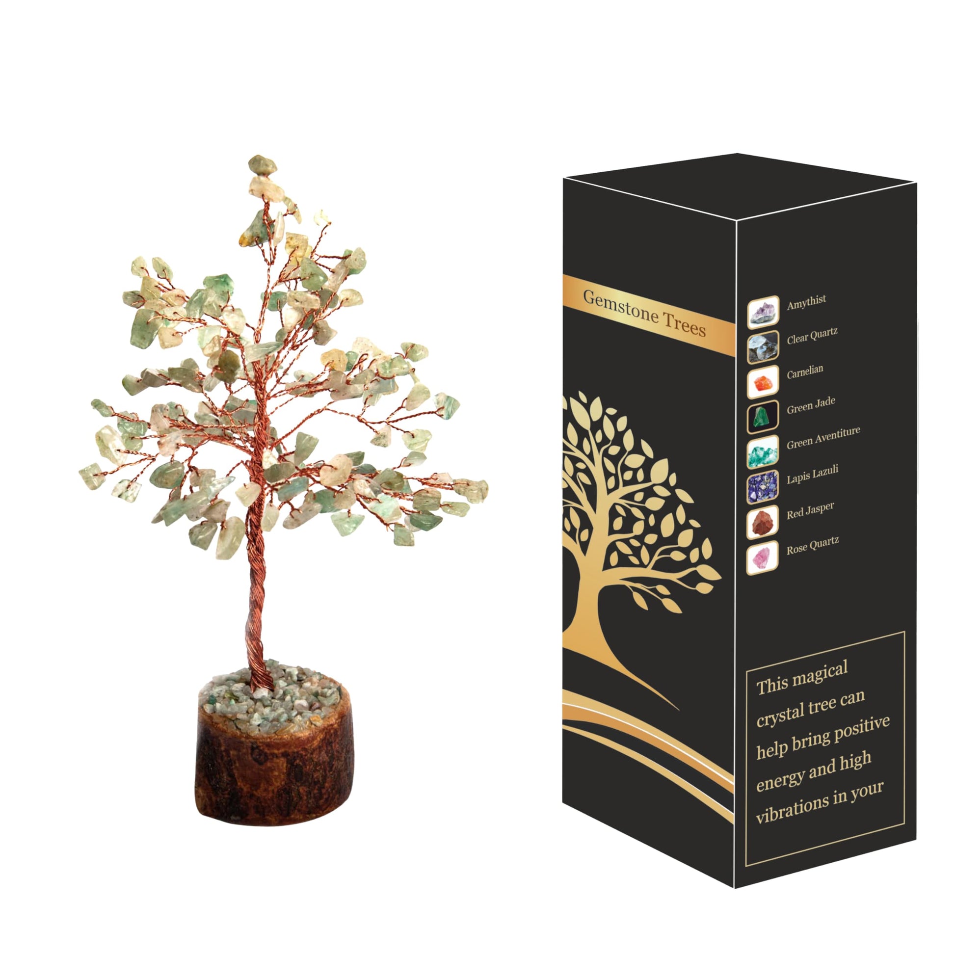 Wonder Care GrünerJadekristallbaum als Heimdekoration Kristalle und Heilsteine Weltraumkristall-Dekorationsbaum Kristallgeschenke Edelsteinbaum Weihnachtsbaum Erntedankgeschenk für Freunde und Familie