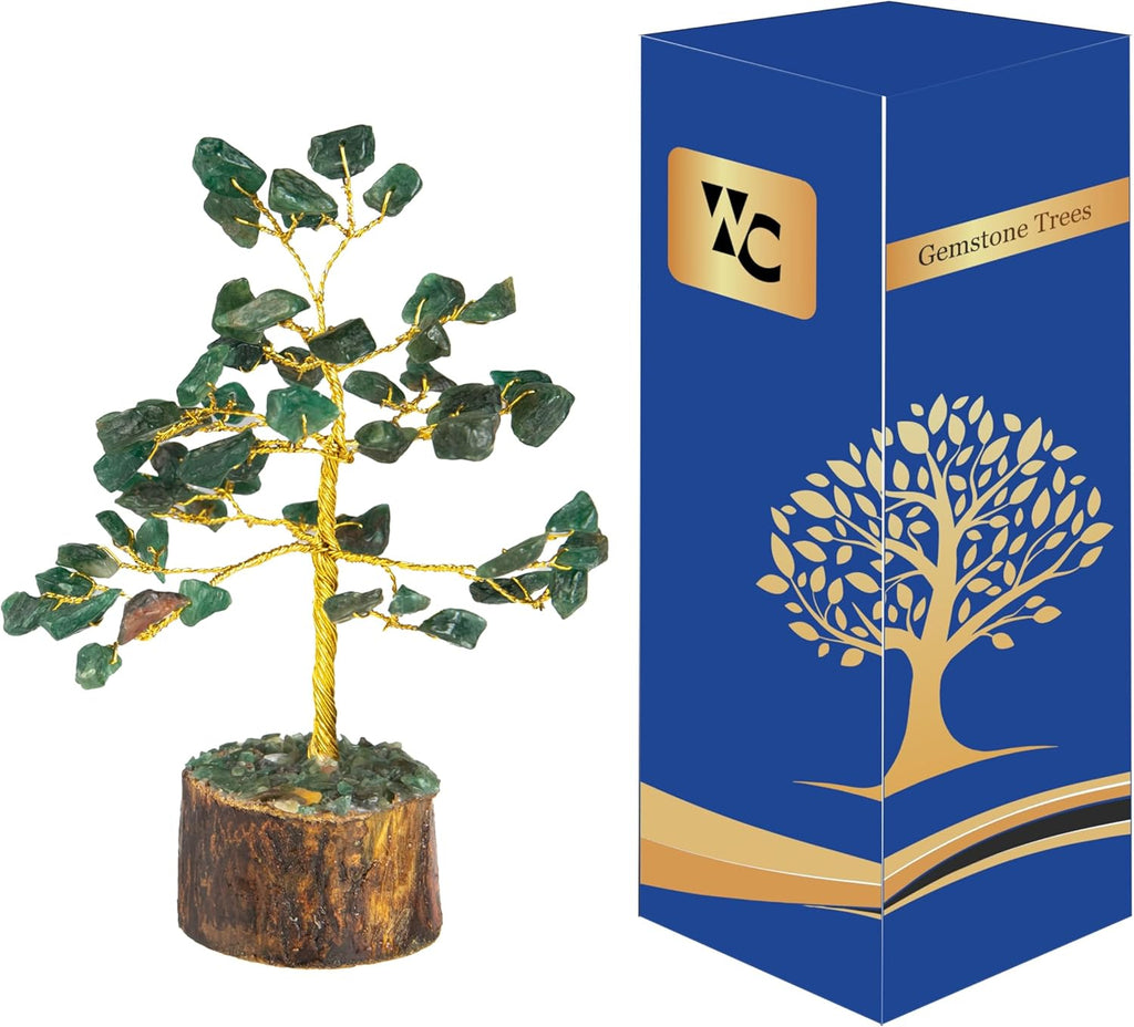 Wonder Care GrünerJadekristallbaum als Heimdekoration Kristalle und Heilsteine Weltraumkristall-Dekorationsbaum Kristallgeschenke Edelsteinbaum Weihnachtsbaum Erntedankgeschenk für Freunde und Familie