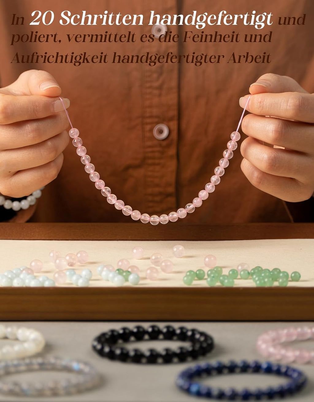 6 mm Healing Stone Bracelet for Men and Women, Real Natural Stone Beads, Lucky Bracelet, Friendship Bracelet, Individual Gift for Good Friends and Sisters