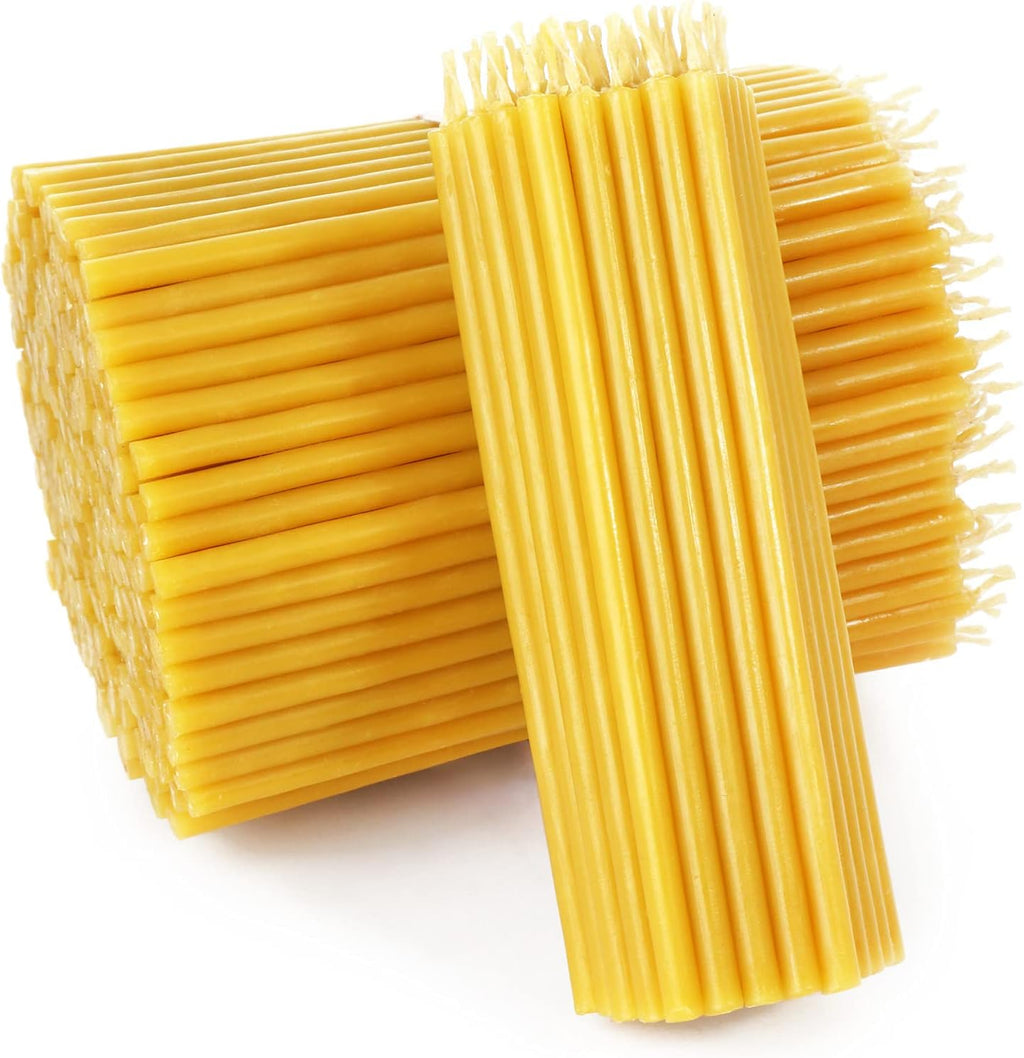 NKlaus - Thin Beeswax Ritual Candles - Church Candles Height 14 cm - Altar - Ritual Candles - Church Quality - Yellow Beeswax Candles (Pack of 300 - Approx. 990 g) 36409