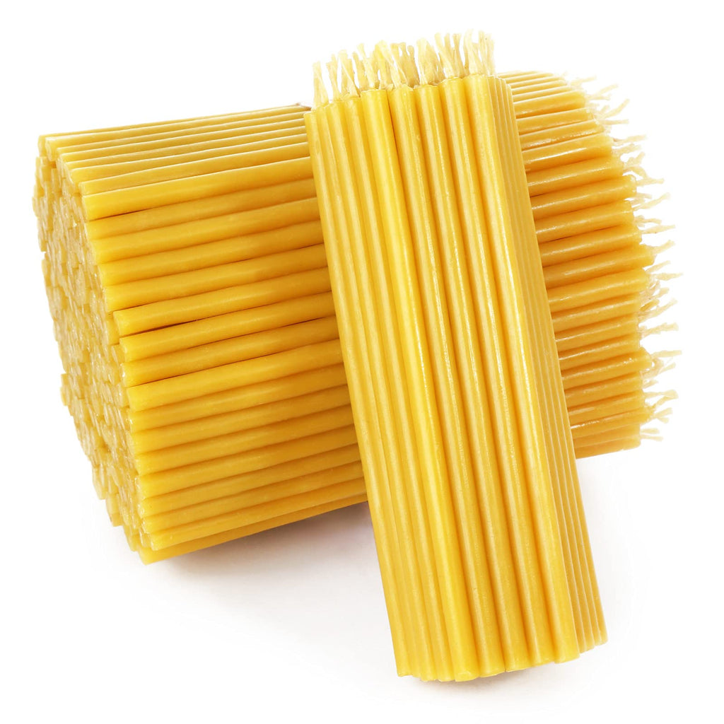 NKlaus - Thin Beeswax Ritual Candles - Church Candles Height 14 cm - Altar - Ritual Candles - Church Quality - Yellow Beeswax Candles (Pack of 100 - Approx. 330 g) 36409