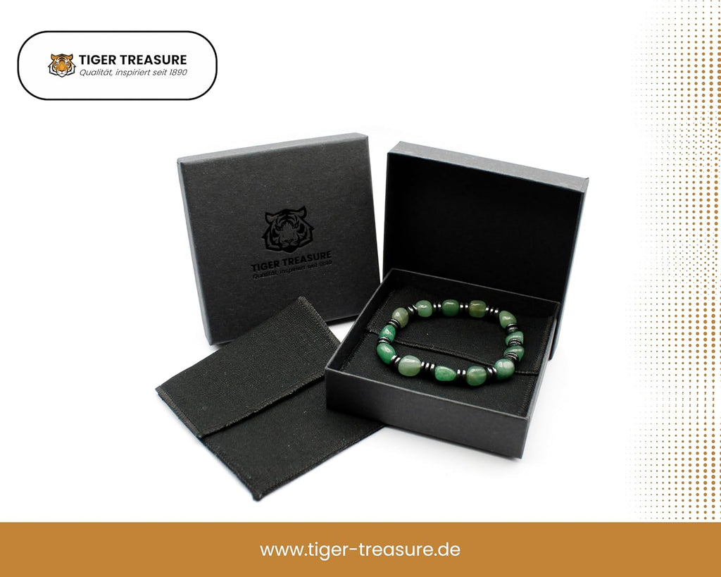 Handgefertigte Armband-Kollektion aus echten Edelsteinen und Hämatin, barockes Design