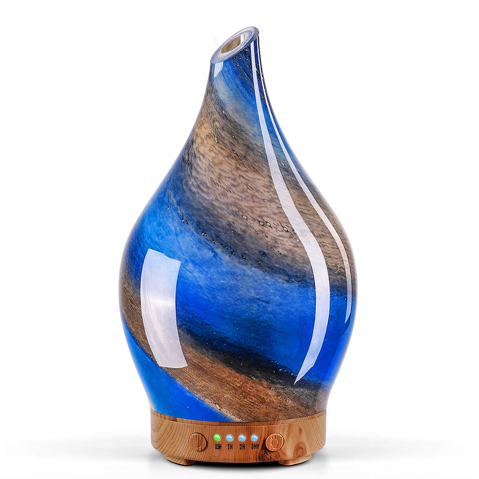 Porseme Aroma Diffuser Luftbefeuchter 150ml,Handgeblasen 3D Luftbefeuchter Ultraschall Leise 7 farbwechselnde LEDs Raumbefeuchter BPA Frei für Wohnung Yoga SPA mit Timer (Rose Gold)