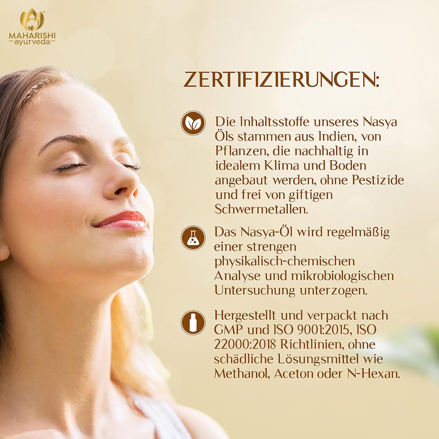 Maharishi Ayurveda Nasya-Öl, 10 ml, Ayurvedisches Nasenöl, Hilft bei trockener Nase, Schutz für die Nasenschleimhaut, Frei von Farbstoffen, Aromen & künstlichen Zusatzstoffen | 1er Pack