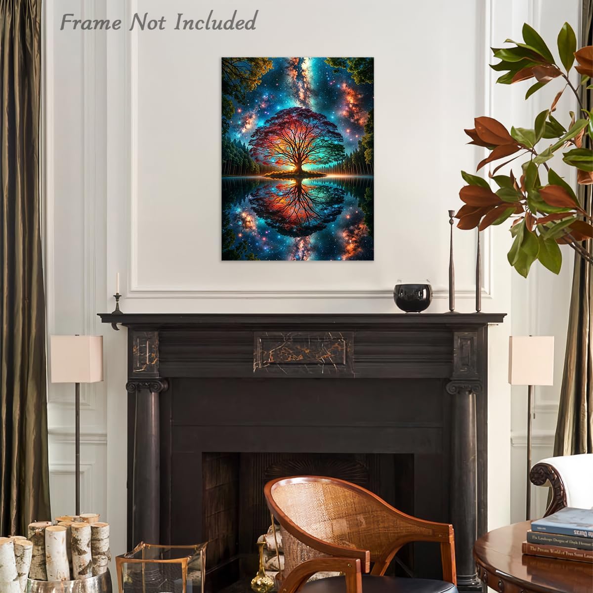 Abstrakter Baum des Lebens Bild, Bunter Fantasiewald Gemäldedruck für Schlafzimmer Wohnzimmer Deko 12x16 Zoll Ungerahmt