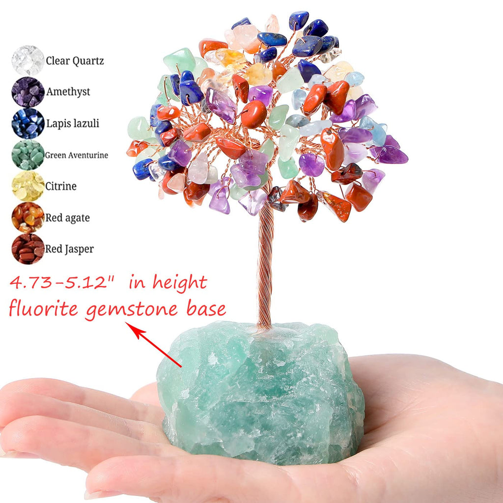 XIANNVXI Amethyst Crystal Tree Crystals Money Tree of Life Decoration Feng Shui Natural Gemstones Decorative Tree of Life Tumbled Stones Base Bonsai Tree Decorative Item Home Decor