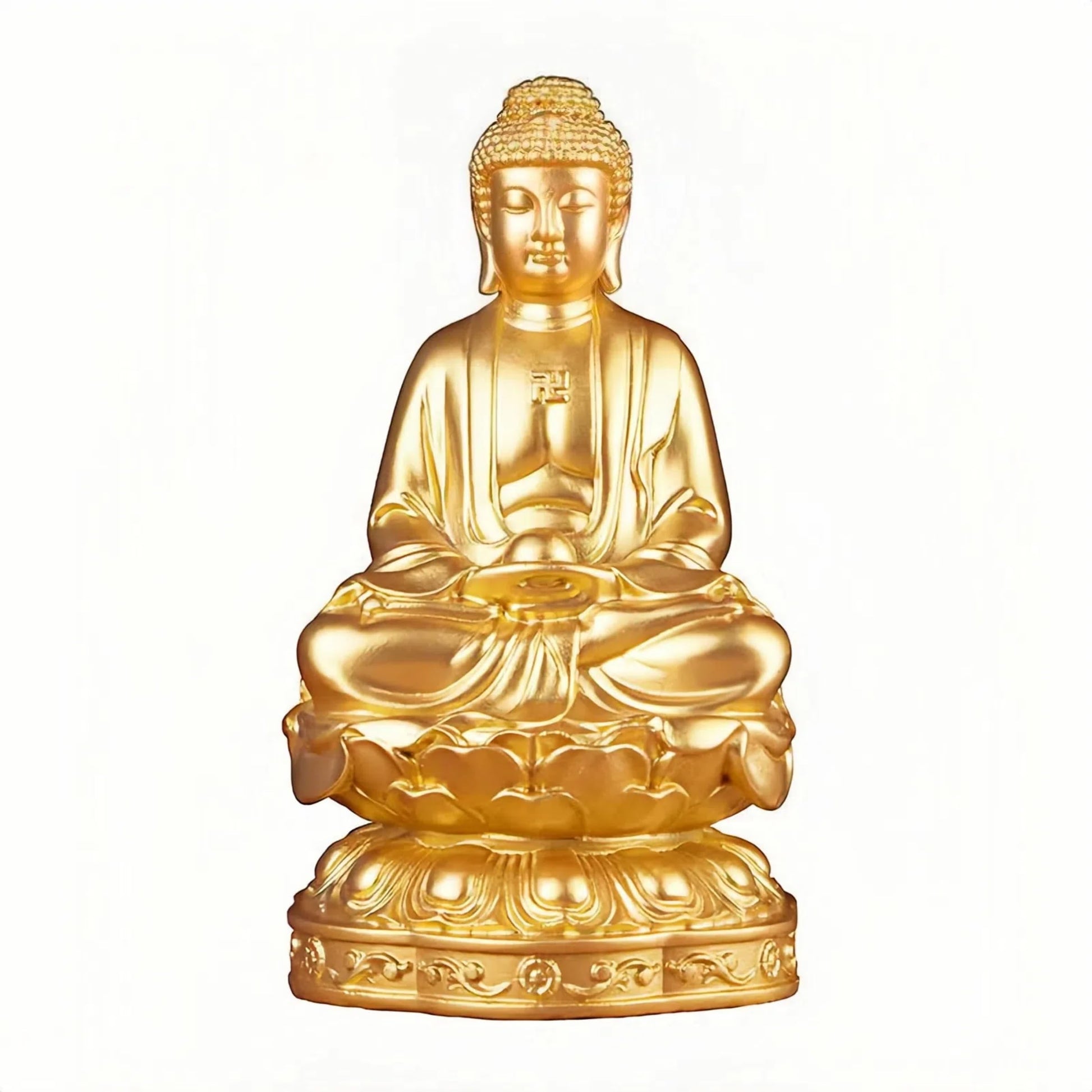 Resin Shakyamuni Buddha Statue 6" (Bronze Color) | Handcrafted Sculpture with Serene Expression for Meditation, Home Altar & Spiritual Decor