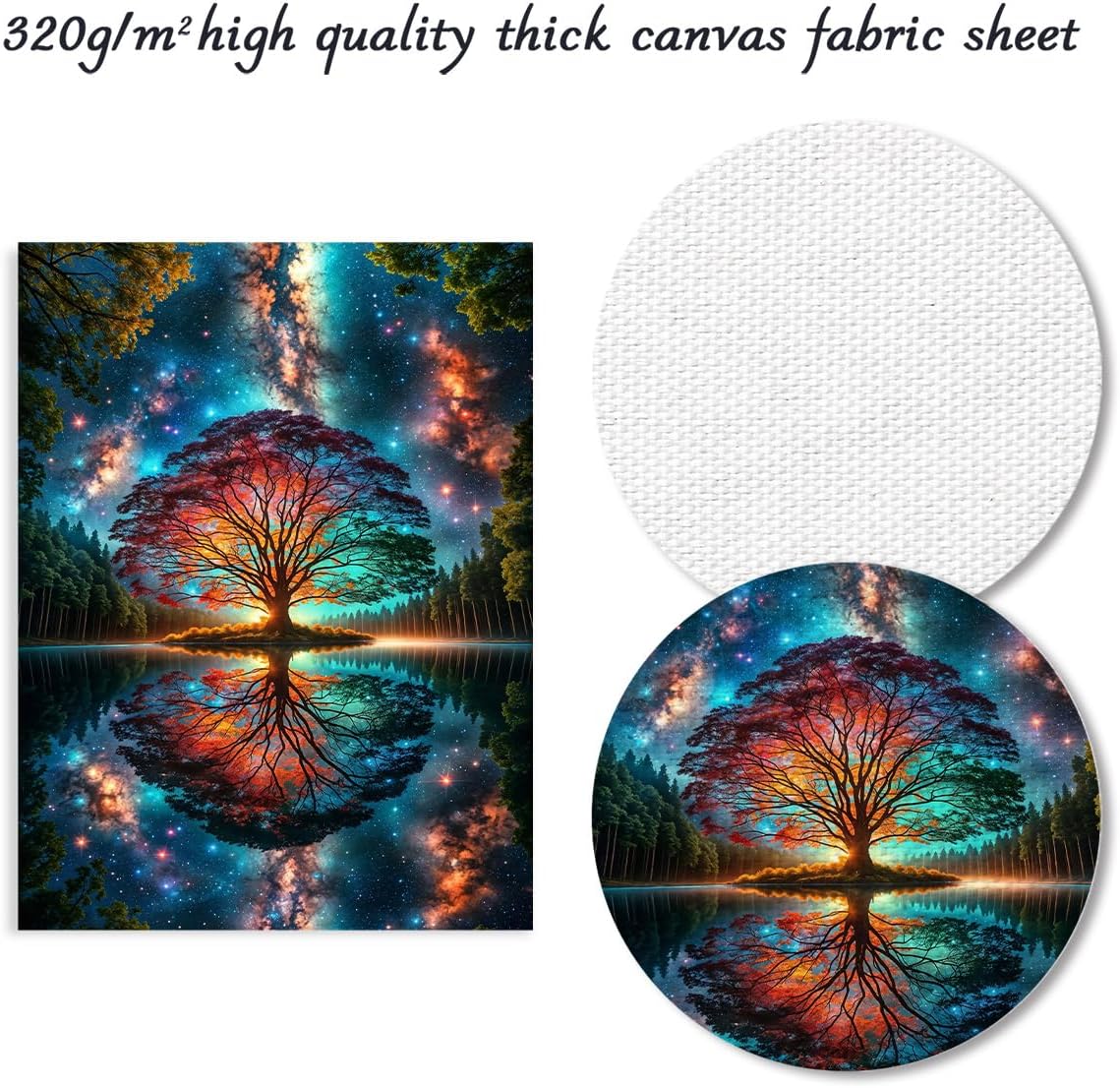 Abstrakter Baum des Lebens Bild, Bunter Fantasiewald Gemäldedruck für Schlafzimmer Wohnzimmer Deko 12x16 Zoll Ungerahmt