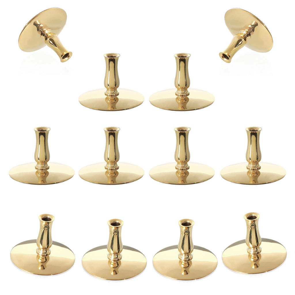 NKlaus 1x Kerzenhalter Messing gold Kerzenständer Dünne Altarkerzen Ritualkerzen Bienenwachskerzen bis Ø6,7mm Leuchter Hochzeit 6731