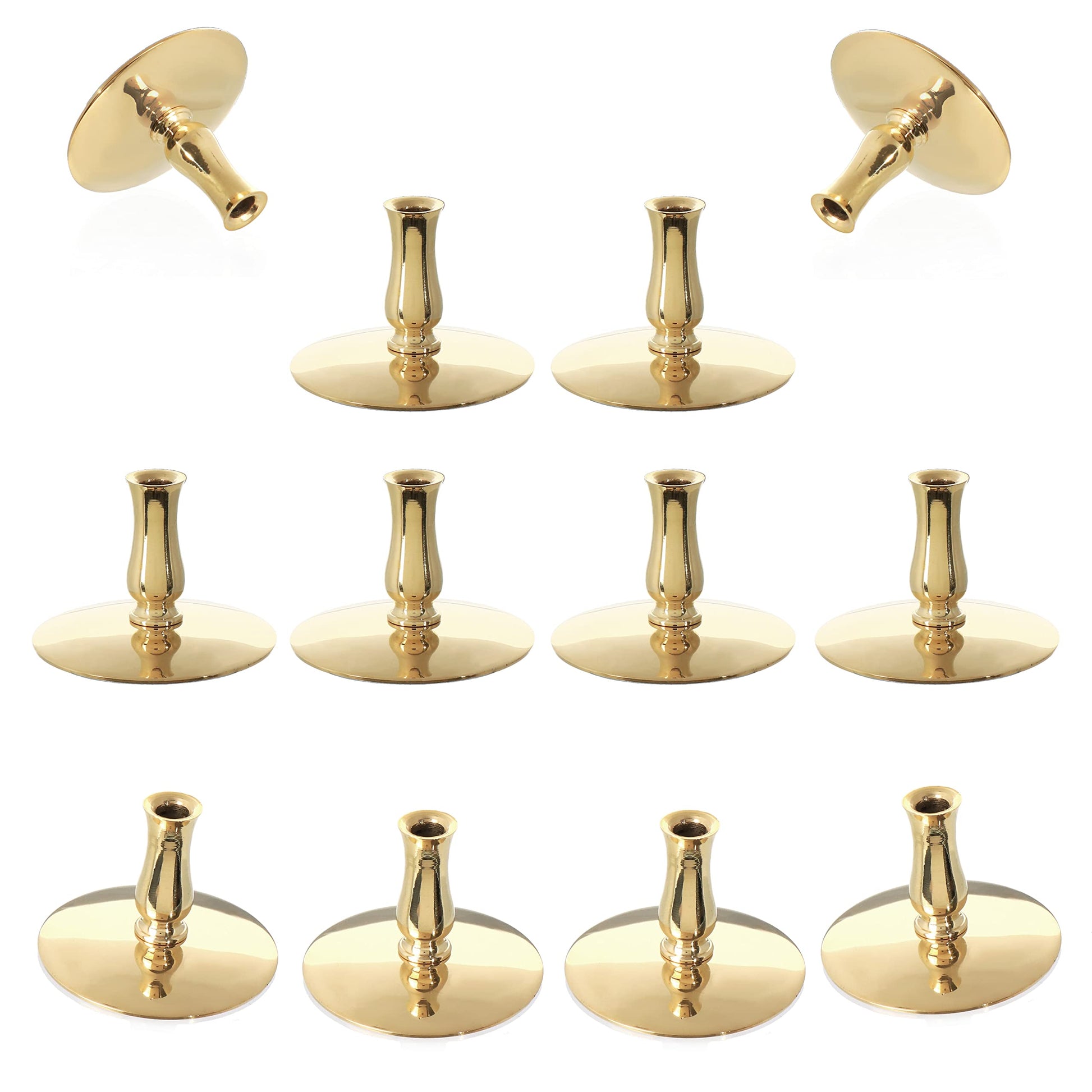 NKlaus 1x Kerzenhalter Messing gold Kerzenständer Dünne Altarkerzen Ritualkerzen Bienenwachskerzen bis Ø6,7mm Leuchter Hochzeit 6731