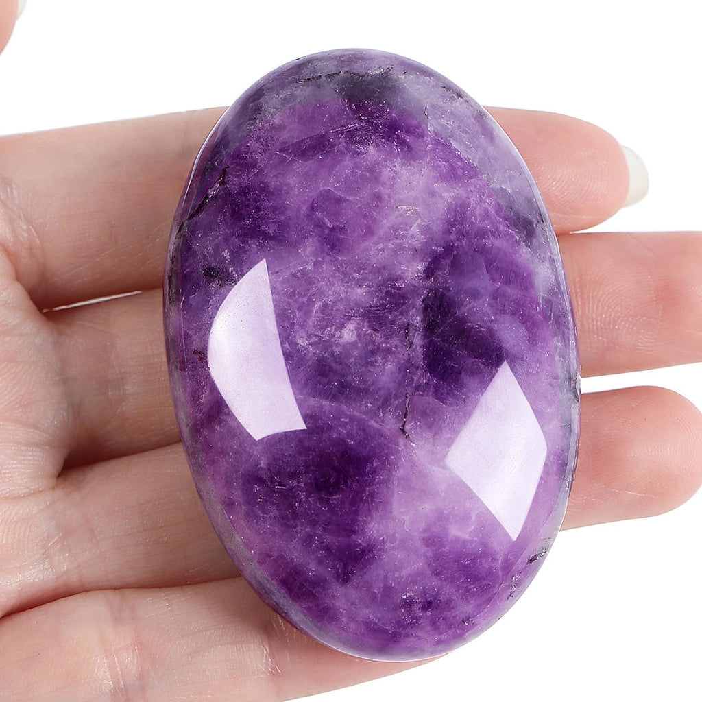 XIANNVXI 2.4 Inch Large Crystals Moonstone Gemstones Worry Stones Natural Labradorite Polished Oval Palm Bag Stone Healing Crystal Energy Stone Spiritual Gifts 1 Piece