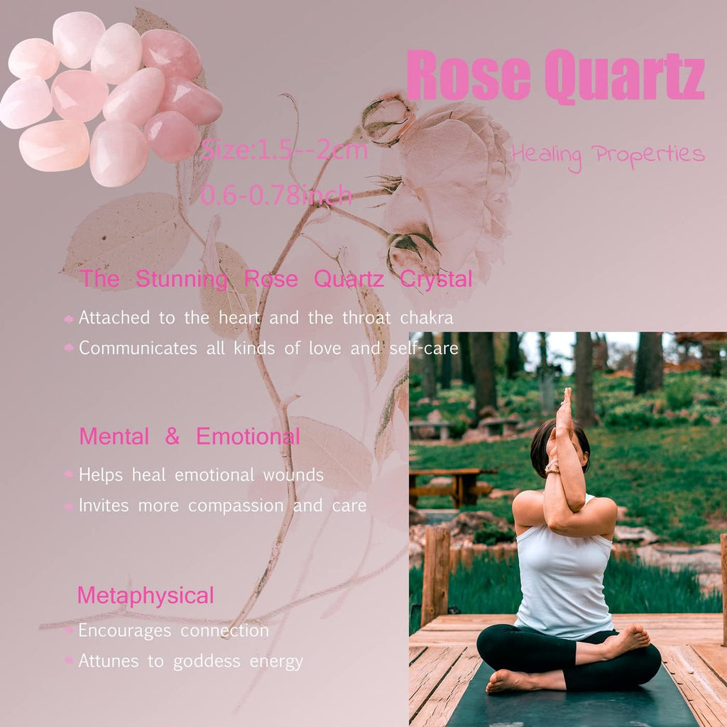 Rose Quartz Tumbled Polished Natural Healing Crystals Stones Bulk Rocks Stones Crystal for Energy Reiki Tumbling Cabbing Balancing Decoration Gemstones Crystal Healing Meditation Therapy Gift 100g