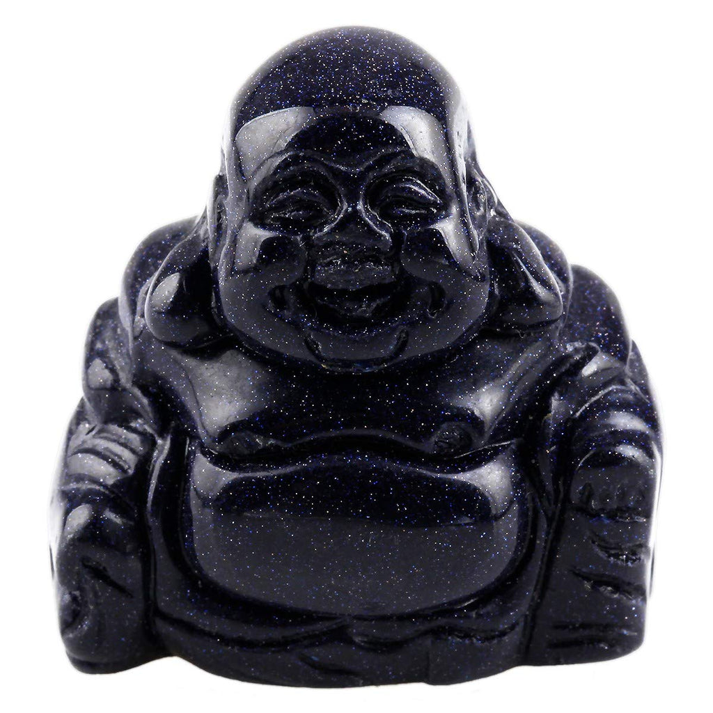 Nupuyai Green Aventurine Laughing Buddha Figure Gemstone Crystal Lucky Buddha Healing Stone Feng Shui Decoration
