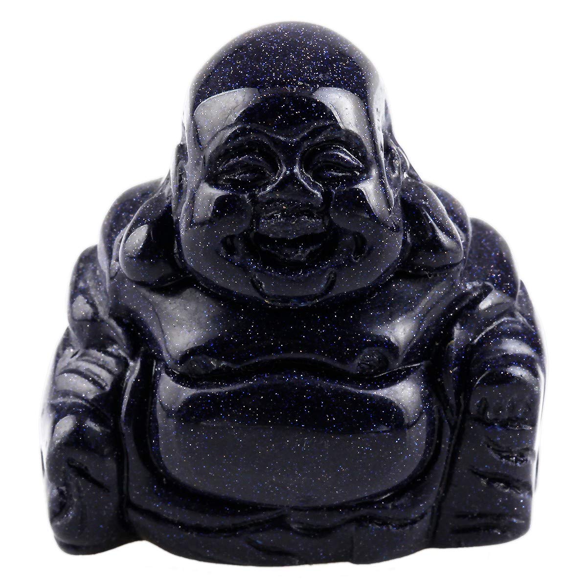 Nupuyai Green Aventurine Laughing Buddha Figure Gemstone Crystal Lucky Buddha Healing Stone Feng Shui Decoration