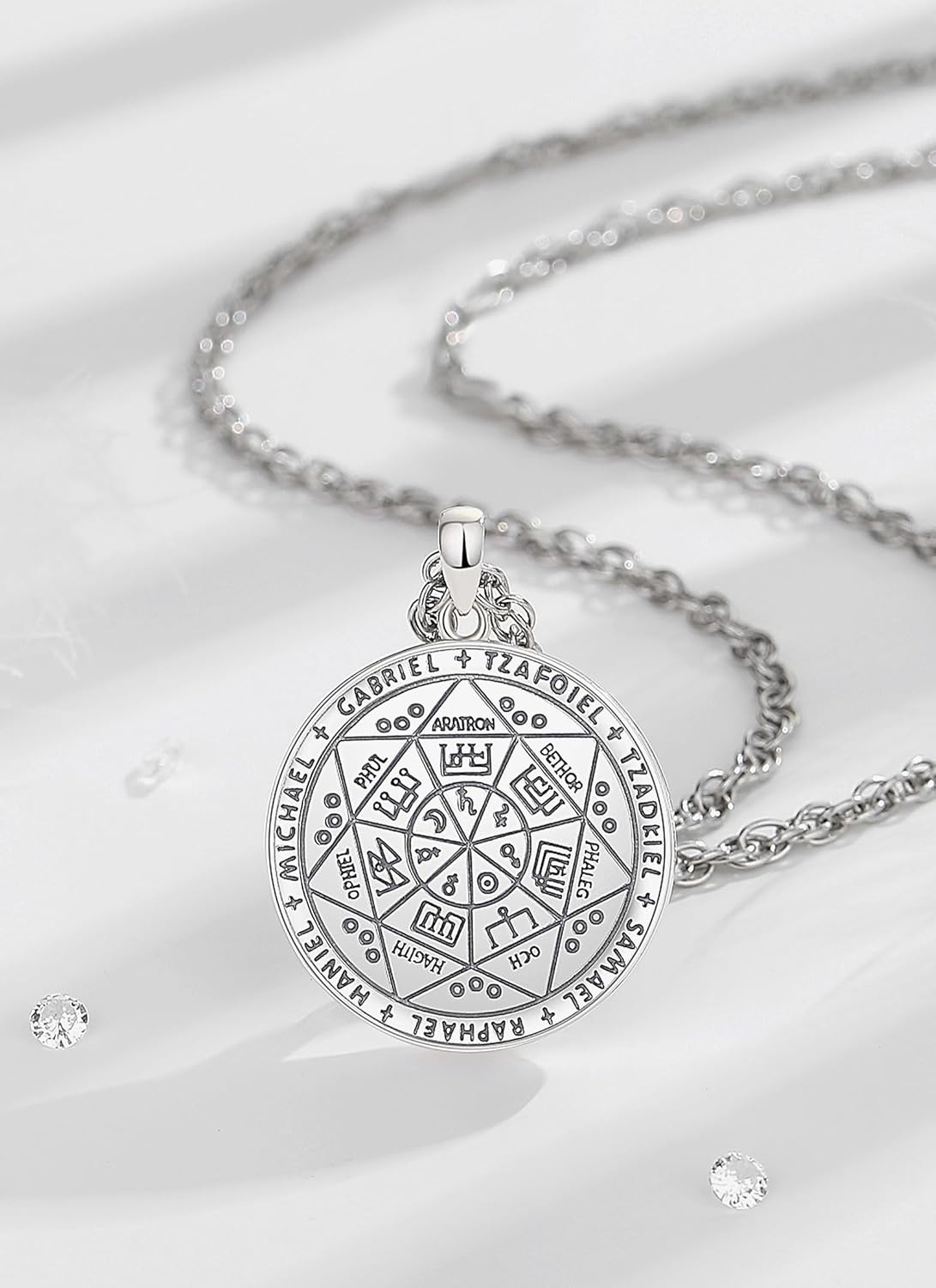 CELESTIA Supernatural Siegel der 7 Erzengel Michael Raphael Kette Silber 925 Frauen Männer Esoterik Geschenke Talisman Amulett Glücksbringer