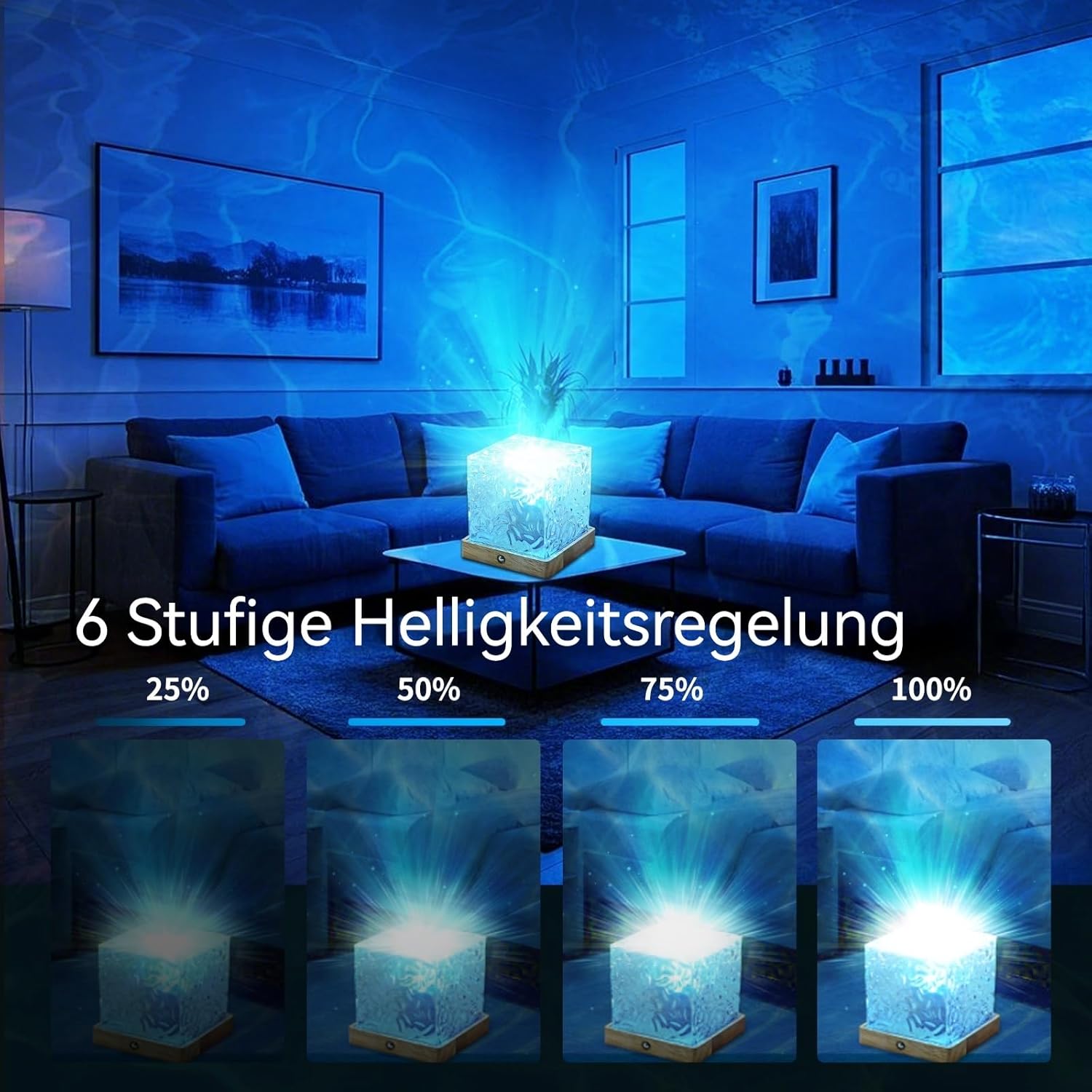 LETOUR Polarlicht Lampe,Aurora Light Cube Lampe 16 Farben 30 Modi Nordlicht Projektor Polarlichter Nachtlichter & Schlummerleuchten für Kinder Zimmer Deko