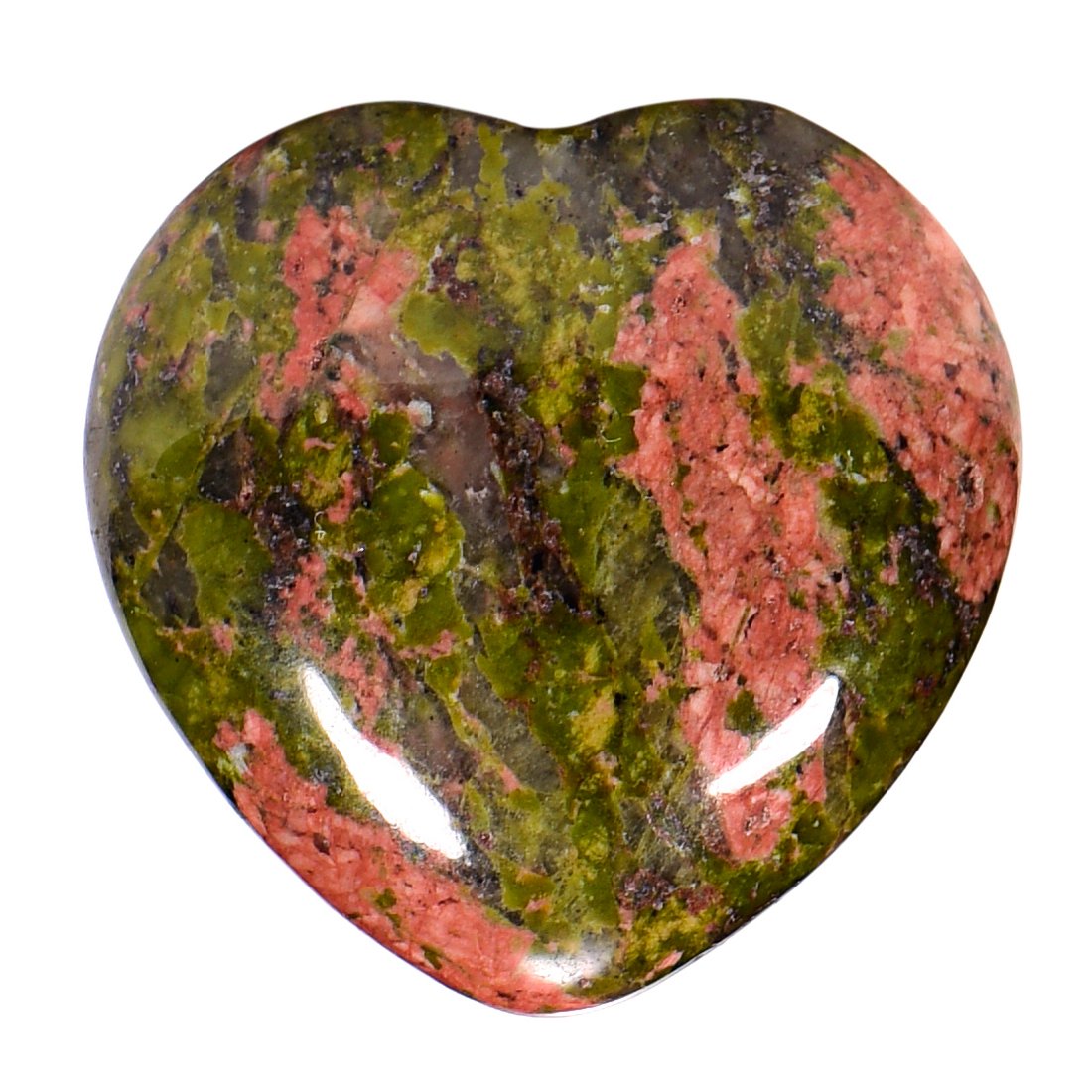Morella Gemstone Heart Good Luck Charm, Stone Heart to Take with You, 3 cm, in Velvet Bag