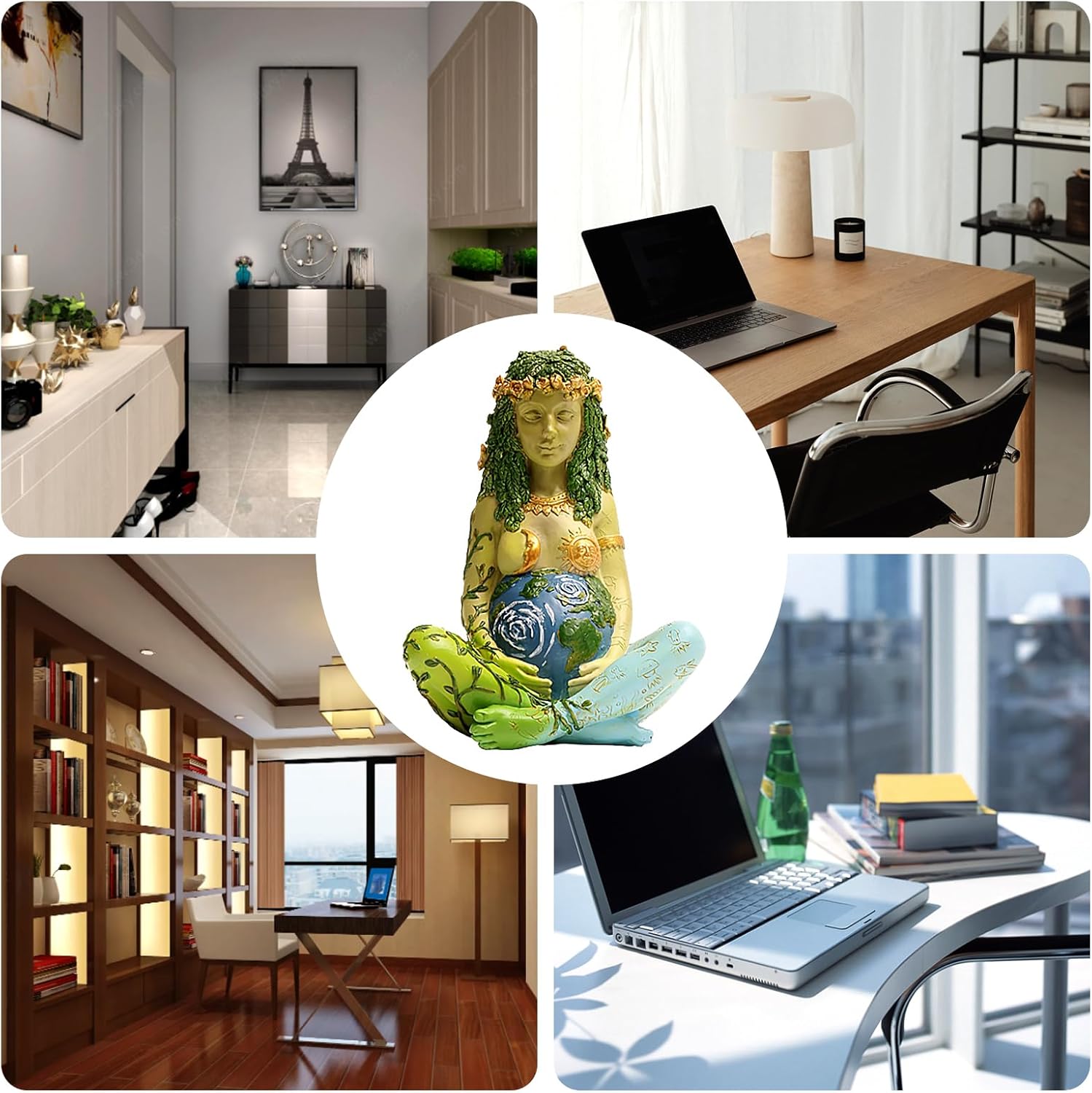 17,8 cm Mutter Erde Statue,Millennial Gaia Göttin Statue,Kunstharz Kunststatue,Handbemalte Heilfigur,aus Feinstem Harz Gegossen,Wunderschön Geformtes Design,für Zuhause,Kunstraum,Garten,Freien