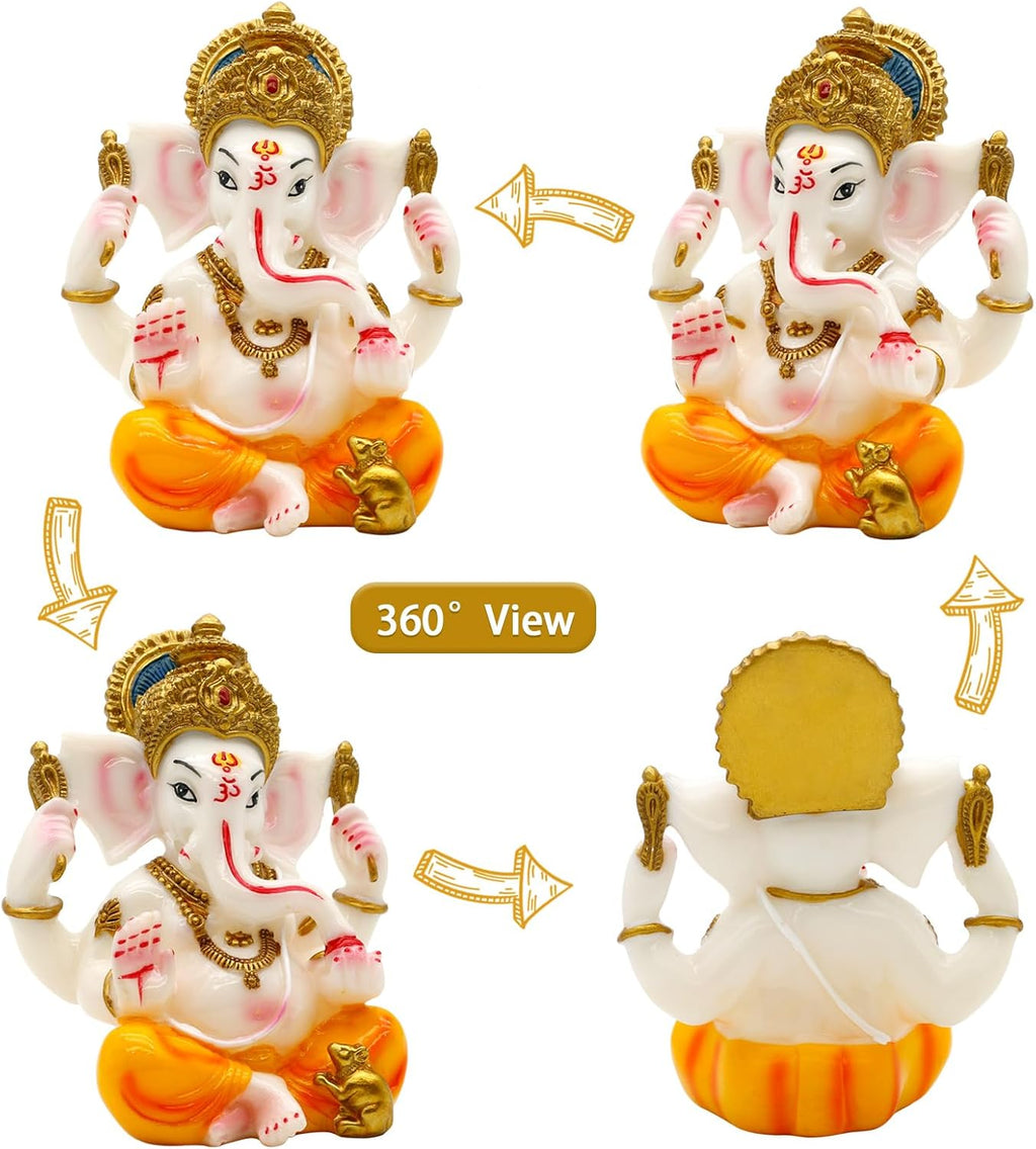 Hindu Lord Ganesha Idol - India God Ganesha Statue Diwali Gifts Indian Puja Items Home Temple Mandir Pooja Decor Car Decor Indian Wedding Diwali Birthday Gifts Yoga Room Altar