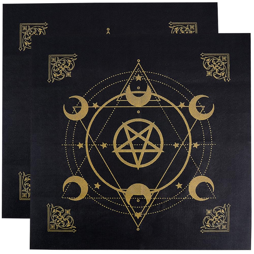 CREATCABIN Altar cloth, tarot tablecloth, gothic card bag, square tablecloth, divination, velvet with tarot bag set with drawstring, tarot card lover gift for women, Christmas, birthday