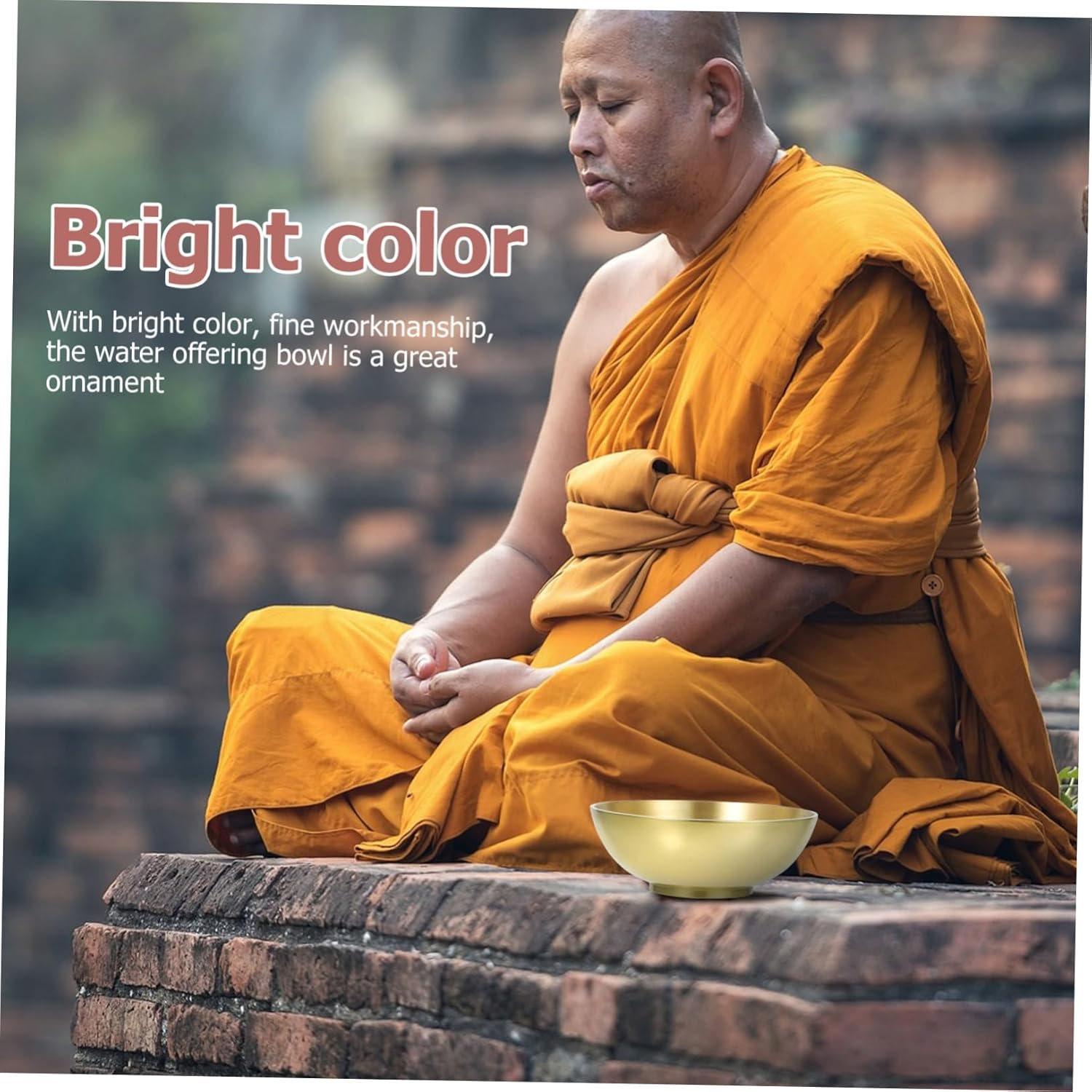 ULTECHNOVO Dekorative Messingschale Buddhistische Wasserschale für Meditation und Altar Langlebig und Elegant für Zuhause Yoga Restaurant und Tempel