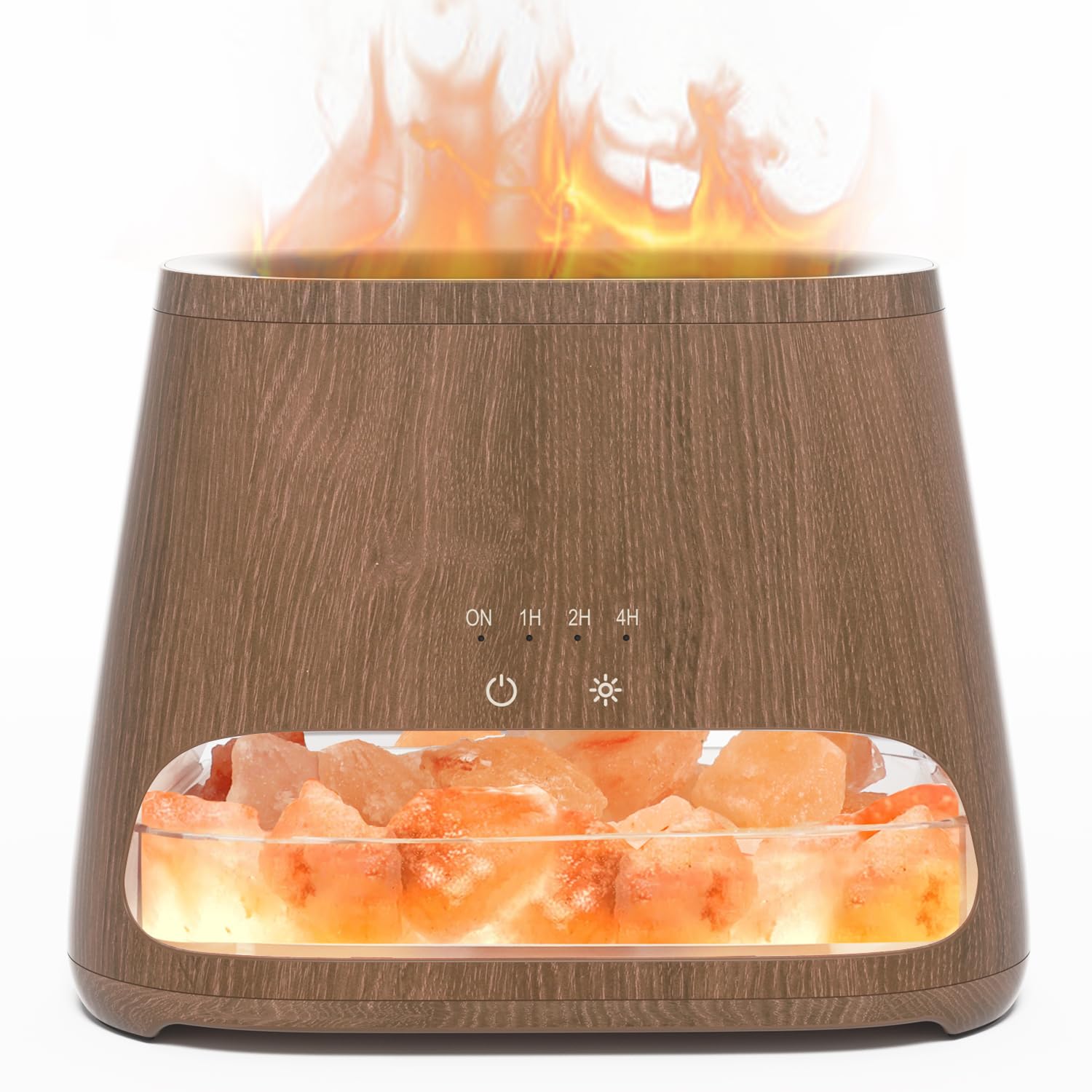 SALKING 2-in-1 Aroma Diffuser & Salt Range Pakistan Light, Flame Effect Diffuser for Essential Oils, Diffuser Cooler Mist Humidifier with 3 Brightness, 150 ml