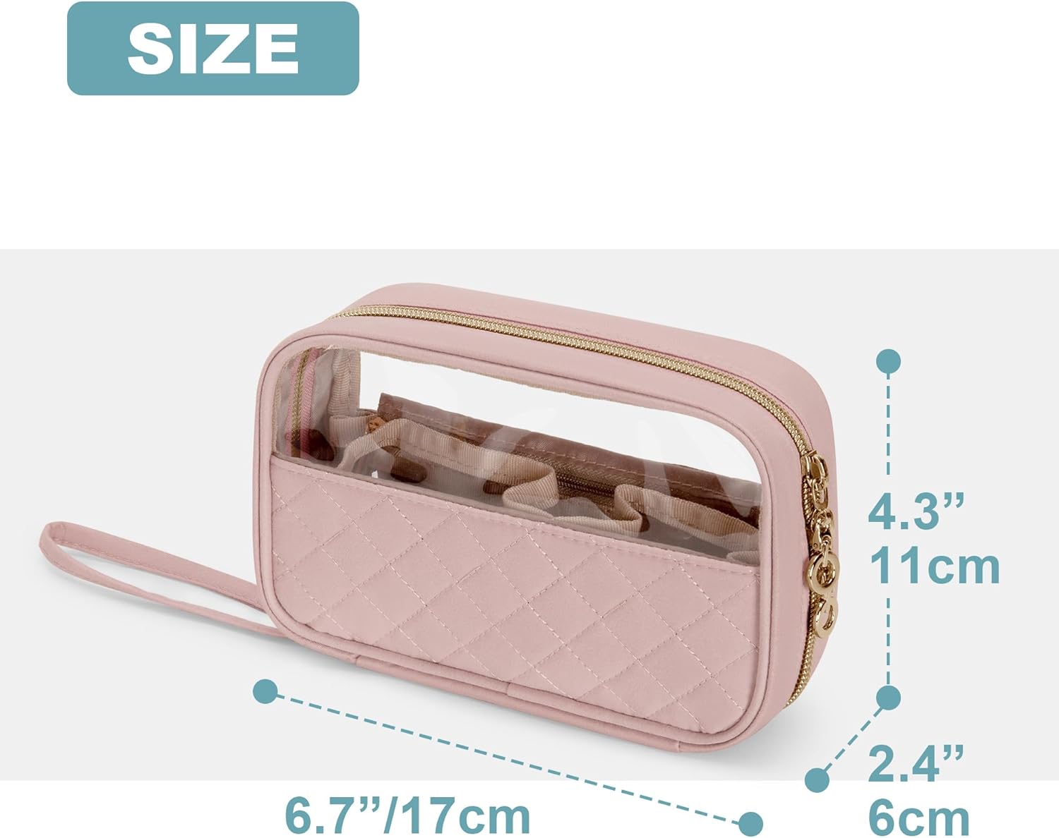 Yarwo Nagellack Organizer Tasche für 10 Flaschen, Kleine Nagellack Aufbewahrung mit Sichtfenster und Handschlaufe, Tragbare Kosmetiktasche für Maniküre Set & Nail Art, Rosa (Nur Tasche)