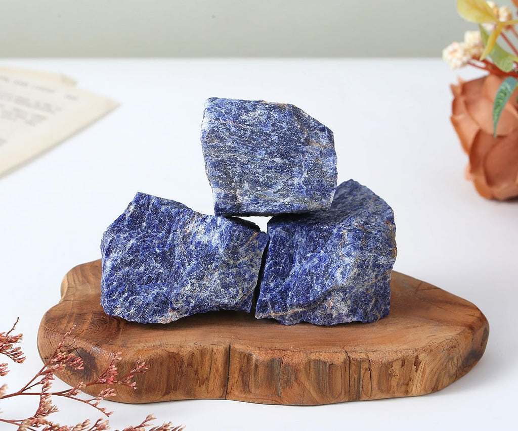 XIANNVXI Large Blue Sodalite Raw Stone Crystals Natural Stone Blue Sodalite Stone Real Natural Crystal Stones Reiki Premium Water Stone 4.5-5.5 cm, 1 Piece