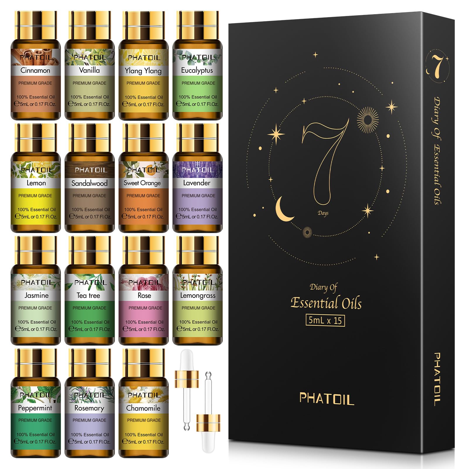 PHATOIL Essential Oils Gift Set, Aromatherapy Oil for Diffuser, Skin Care