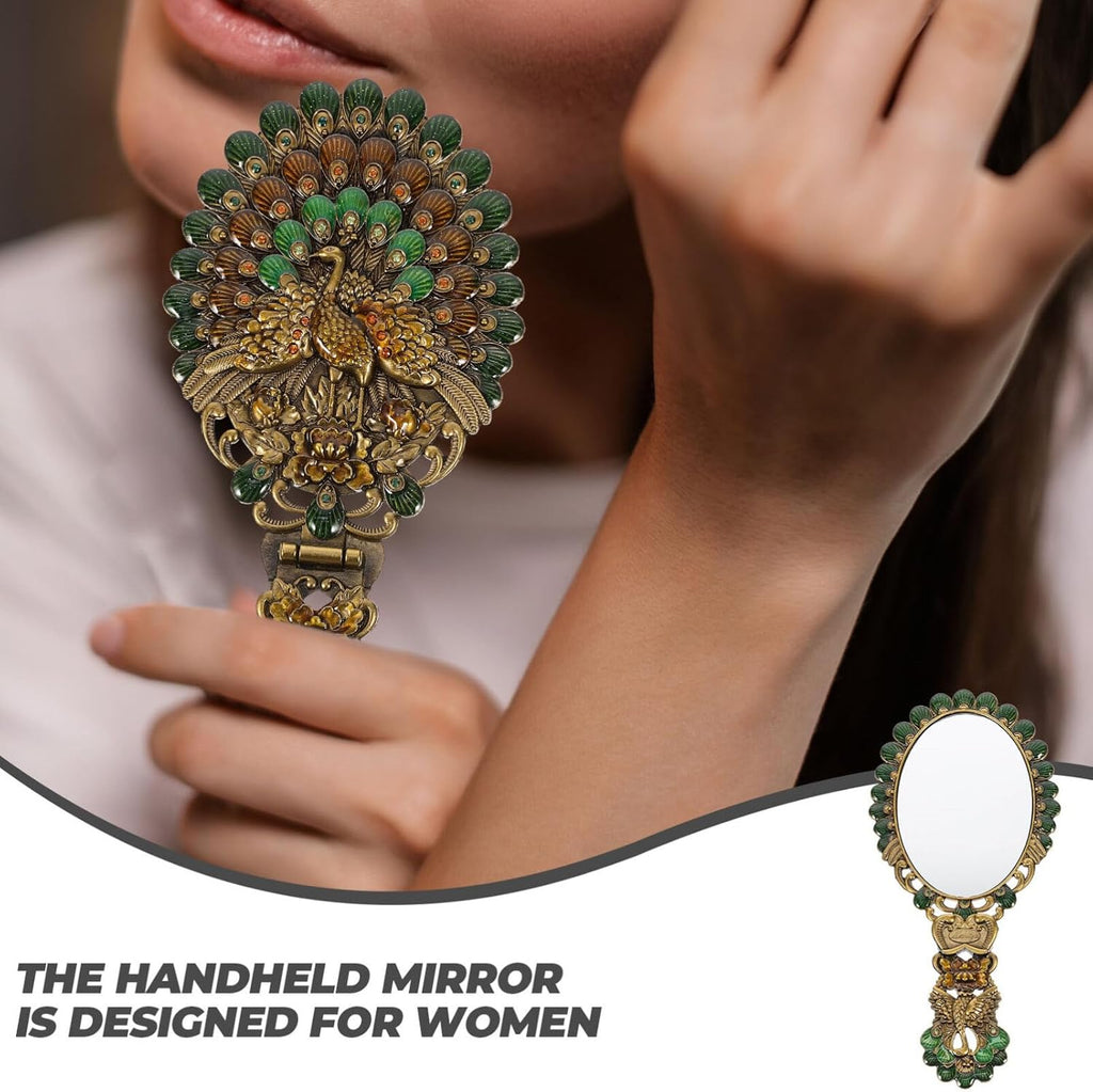 PACKOVE Vintage Handspiegel Gothic Handspiegel Handschminkspiegel Retro Faltbare für Mädchen und Damen