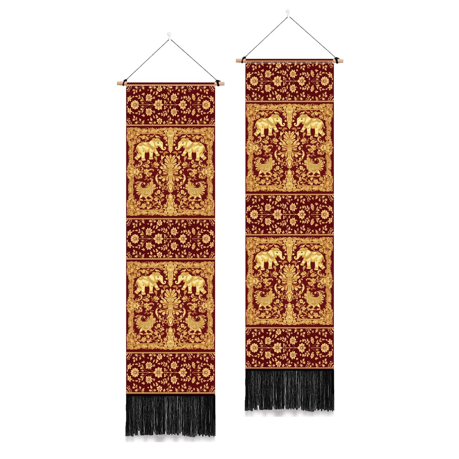 PLIGREAT 2 Pack Chakra Tapestry Meditation Long Tapestry with Tassels Aesthetic Wall Hanging for Bedroom Bathroom Living Room Dorm Room Long Narrow Wall Hanging Home Office Art Decor